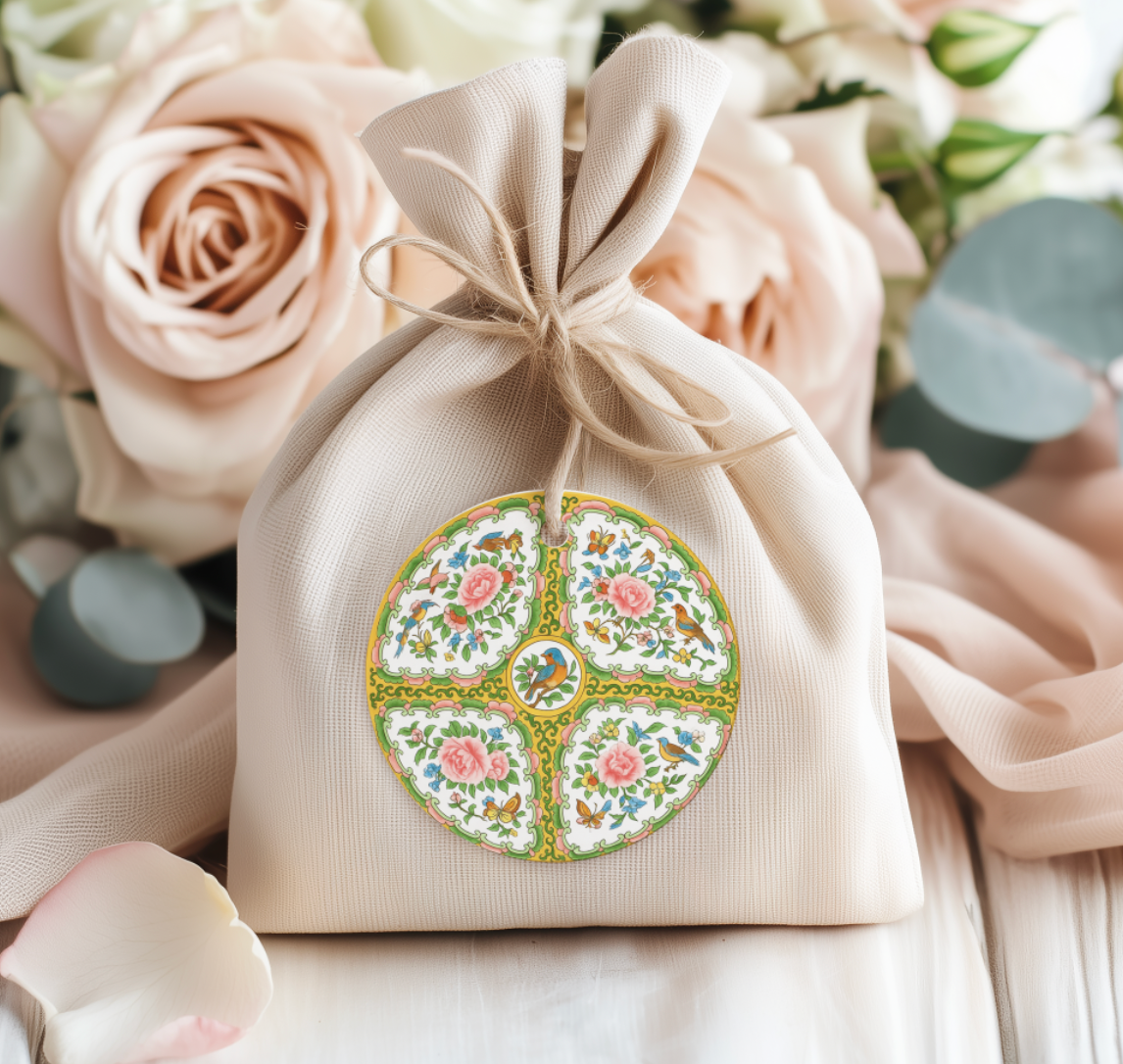 Antique Rose Medallion Round Gift Tag Set