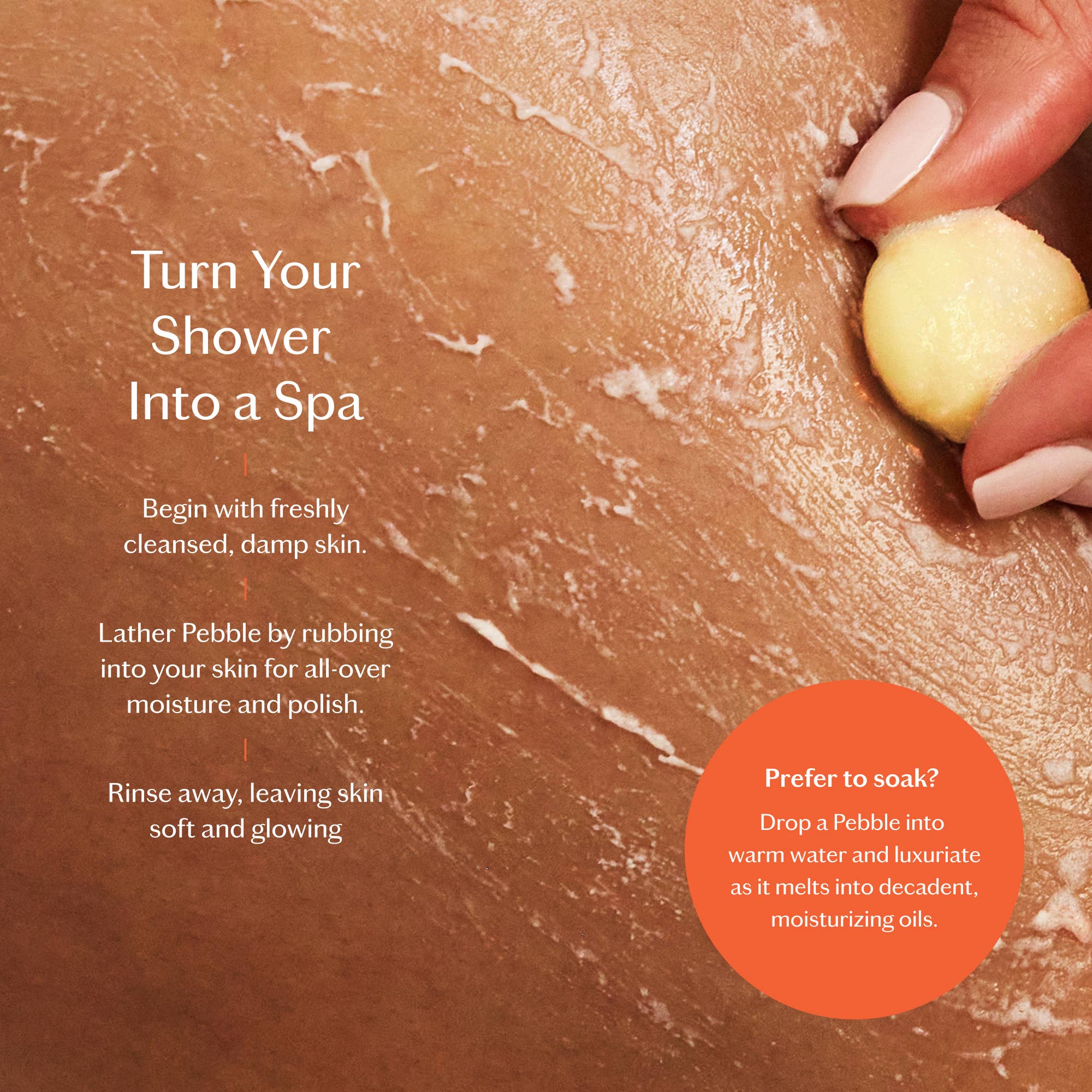 Amber & Vanilla Pebble - Deep Moisturizing Bath & Shower Oil | Kate McLeod
