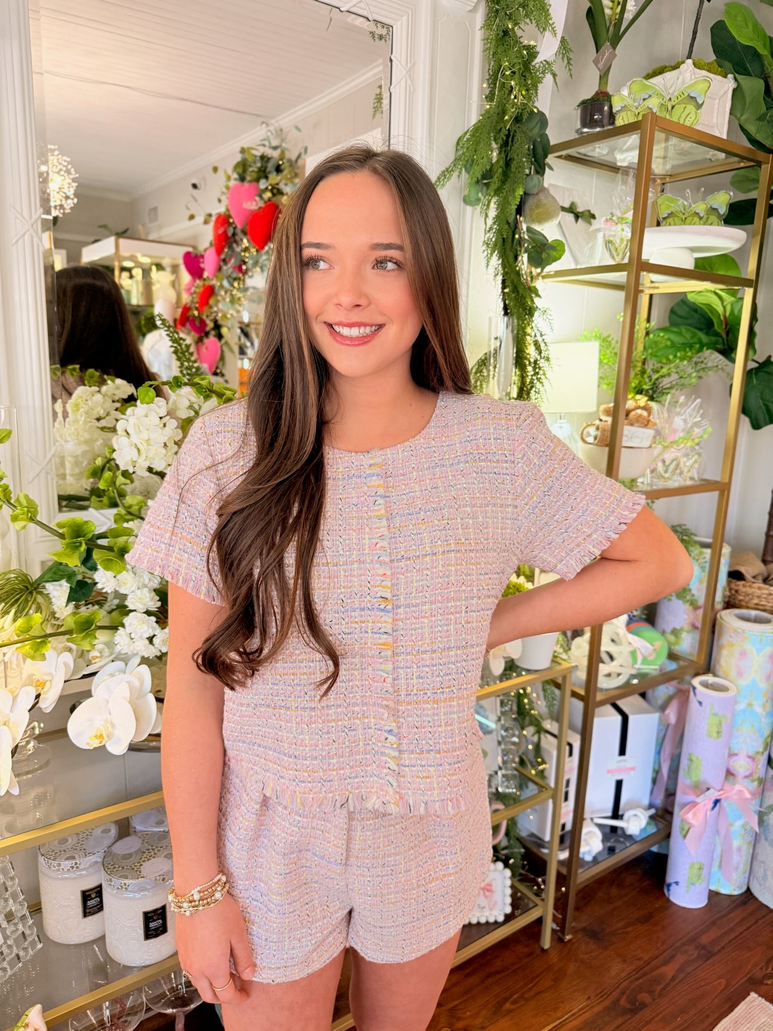 Addie Top - Blush Plaid | Steve Madden