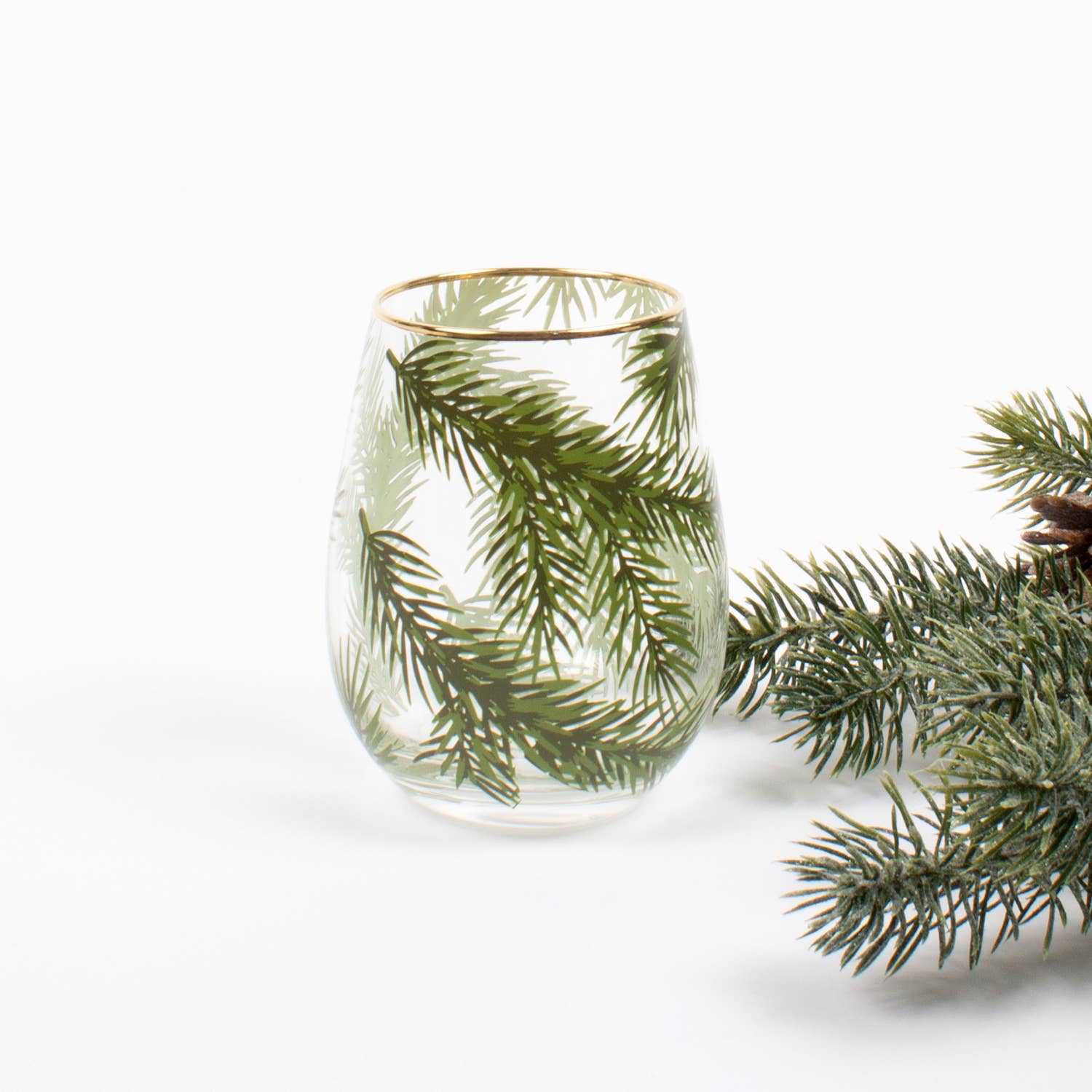 Evergreen Stemless Wine Glass