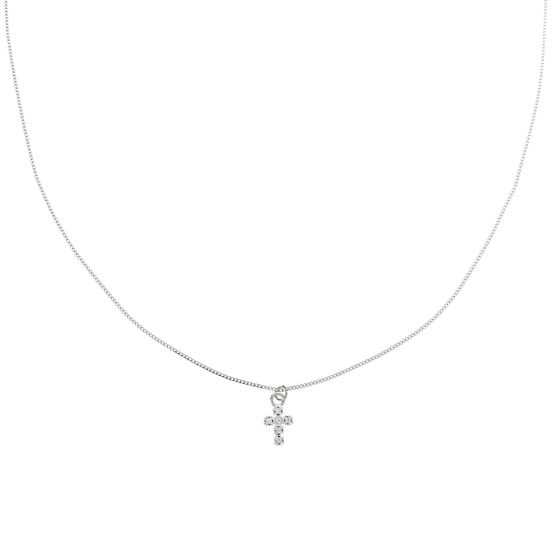 Silver Shiny Cross Necklace | Brenda Grands
