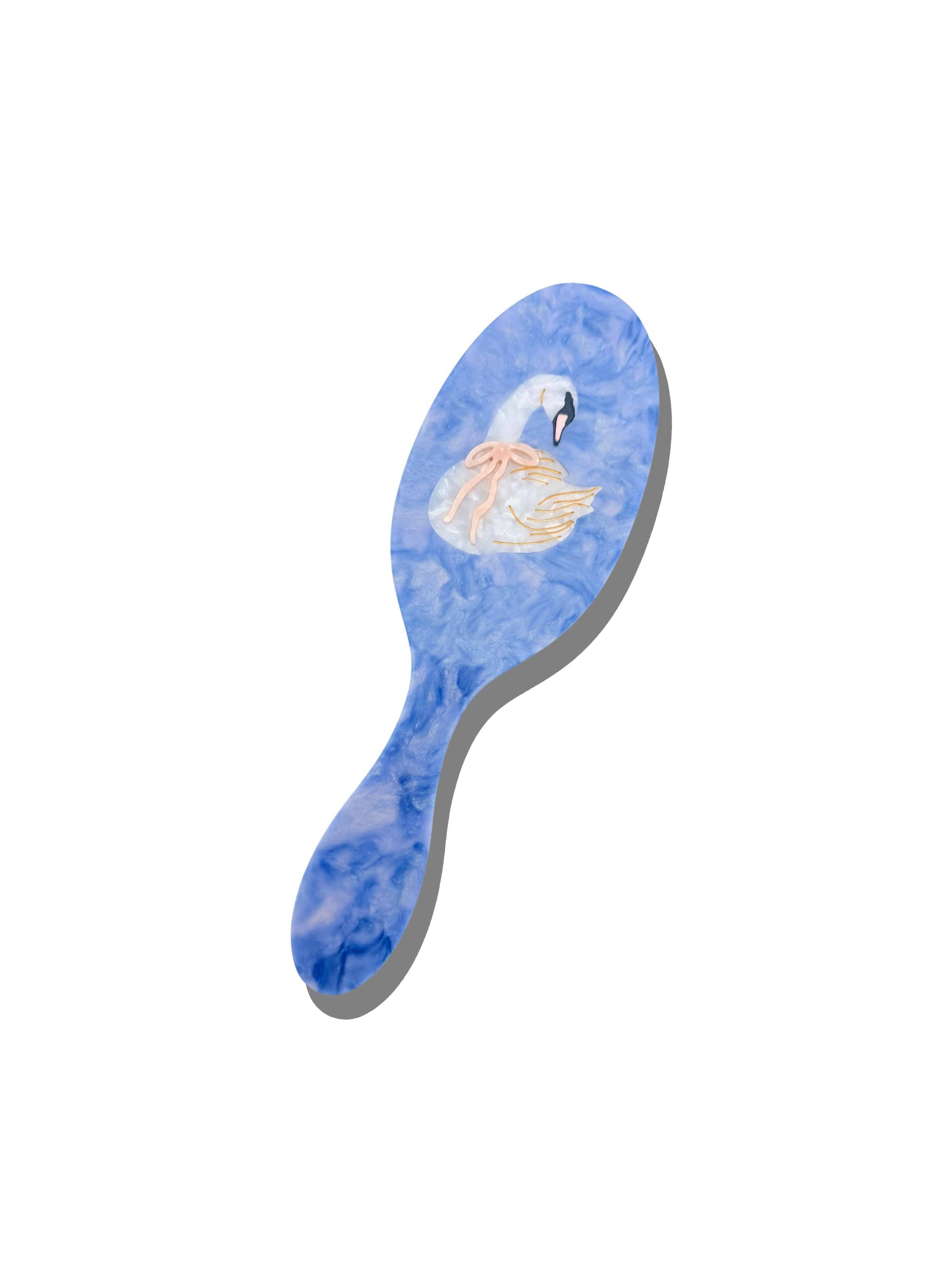 Hand-Painted Bow Swan Amazing Hair Day Brush | Solar Eclipse