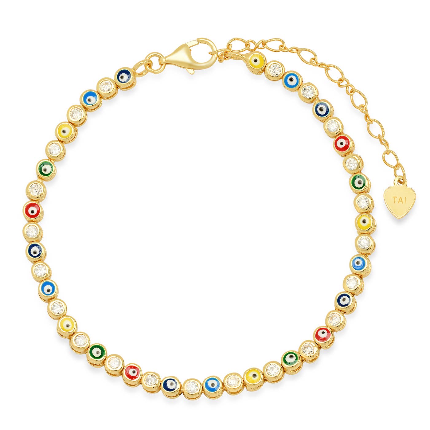 Enamel Evil Eye Gold Bracelet