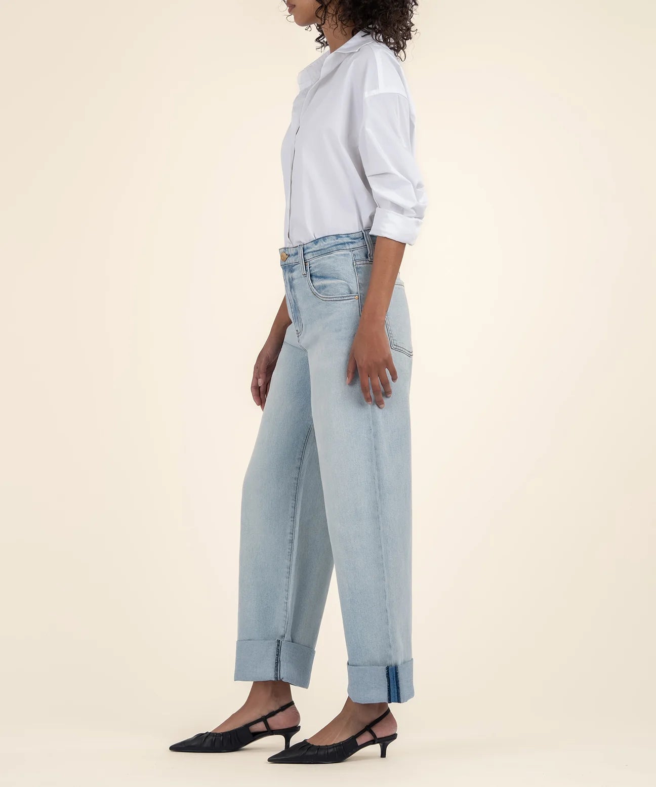 Gwen High Rise Wide Leg Roll Up Jean | Kut From The Kloth