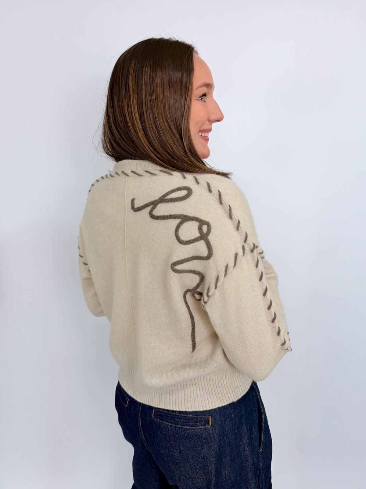 Sienna Cashmere Cardigan - Natural | Kerri Rosenthal