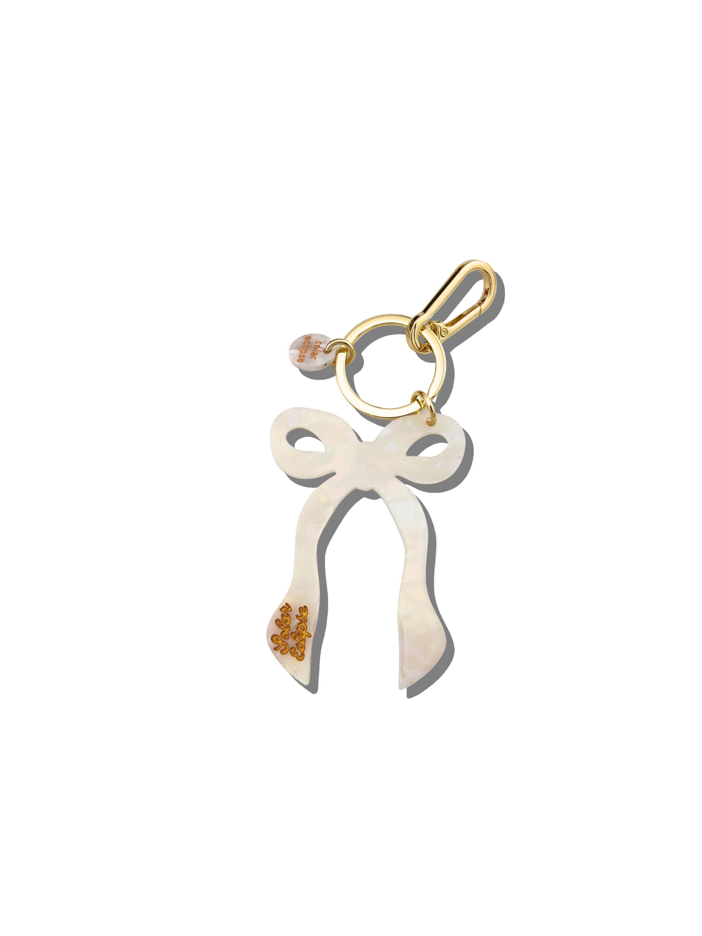 Hand-painted Coquette Bow Bag Charm + Keychain | Solar Eclipse