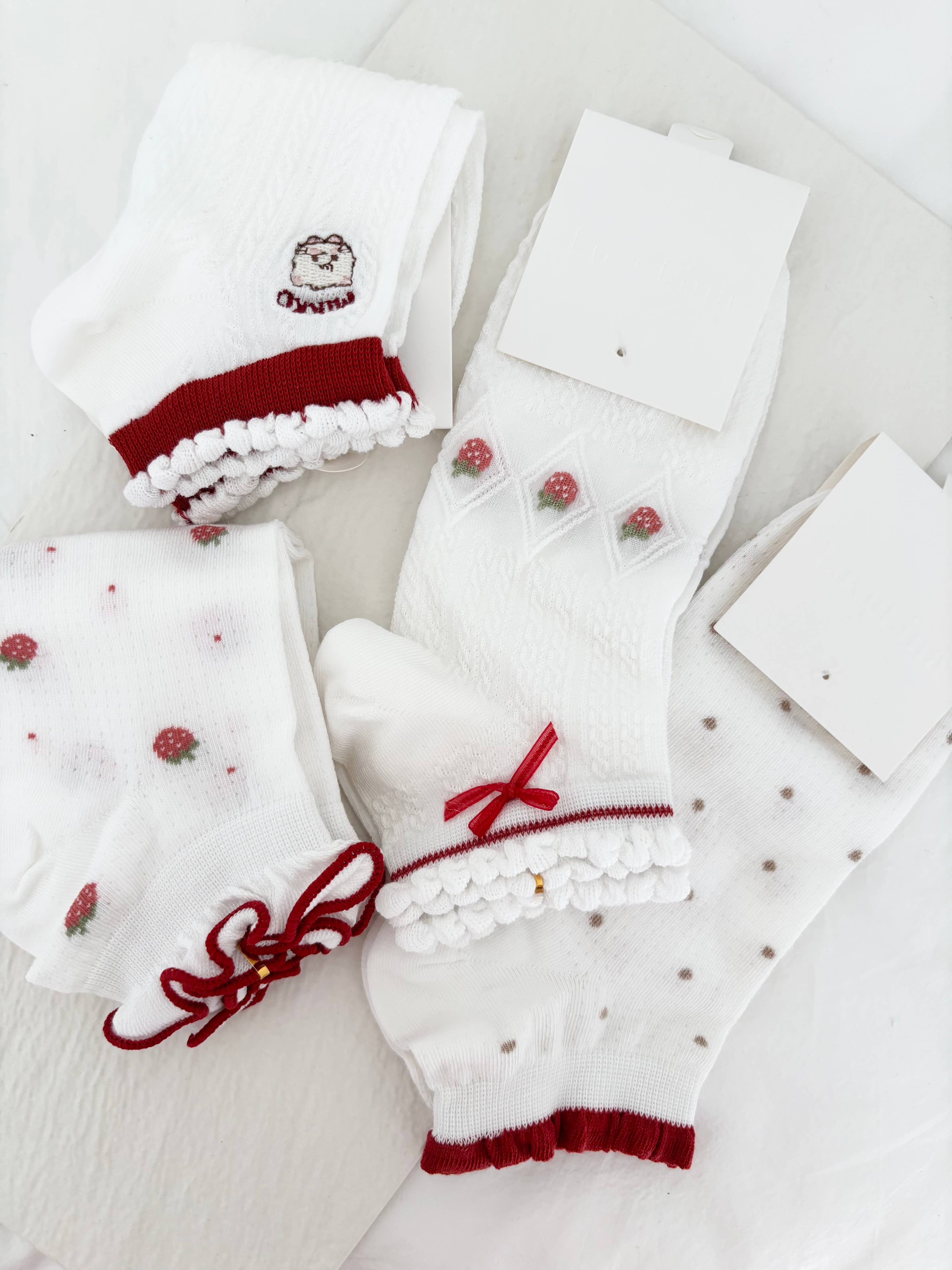 Strawberry Red Cute Delicate Socks