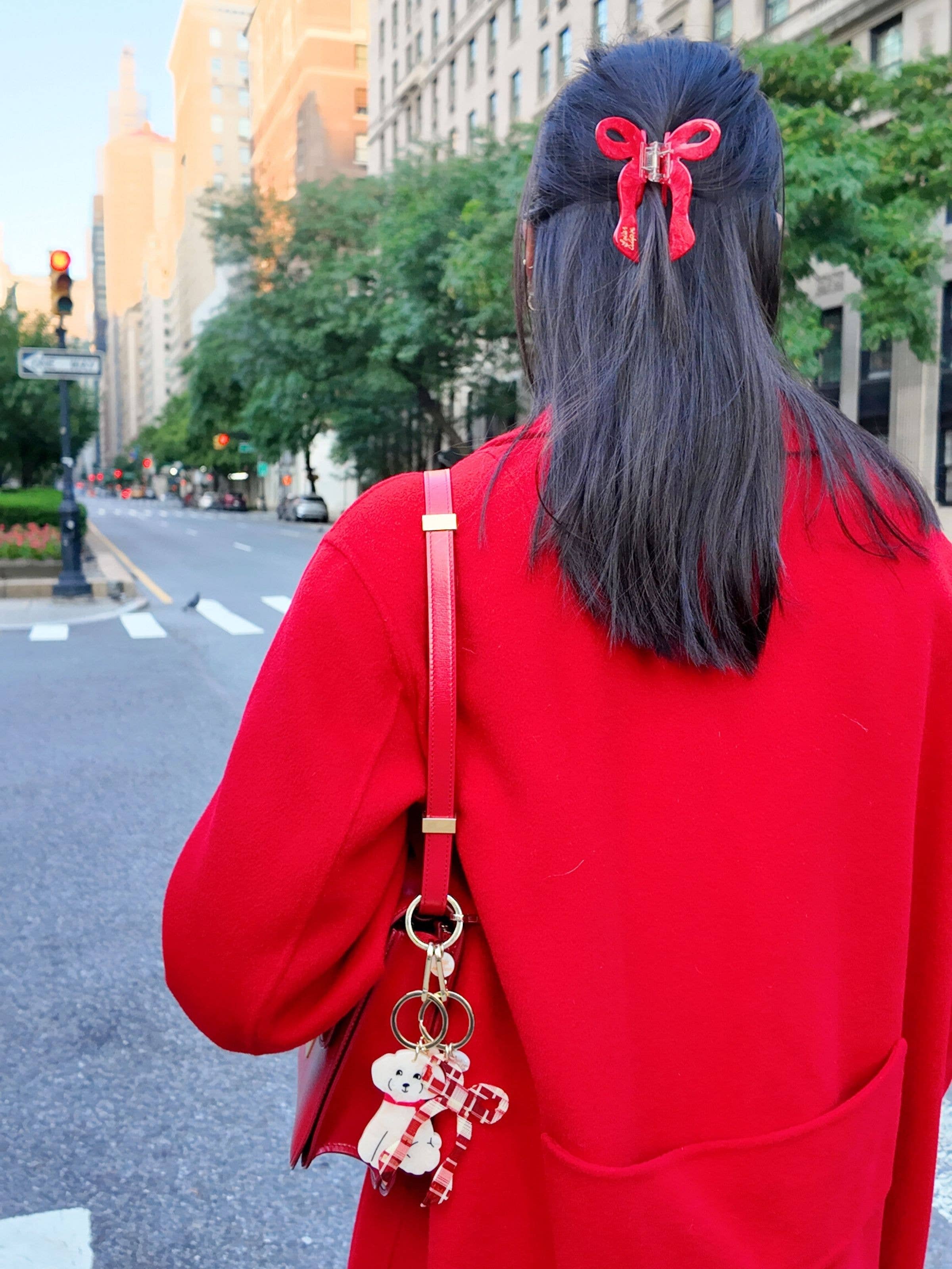 Hand-painted Coquette Bow Claw Hair Clip | Solar Eclipse