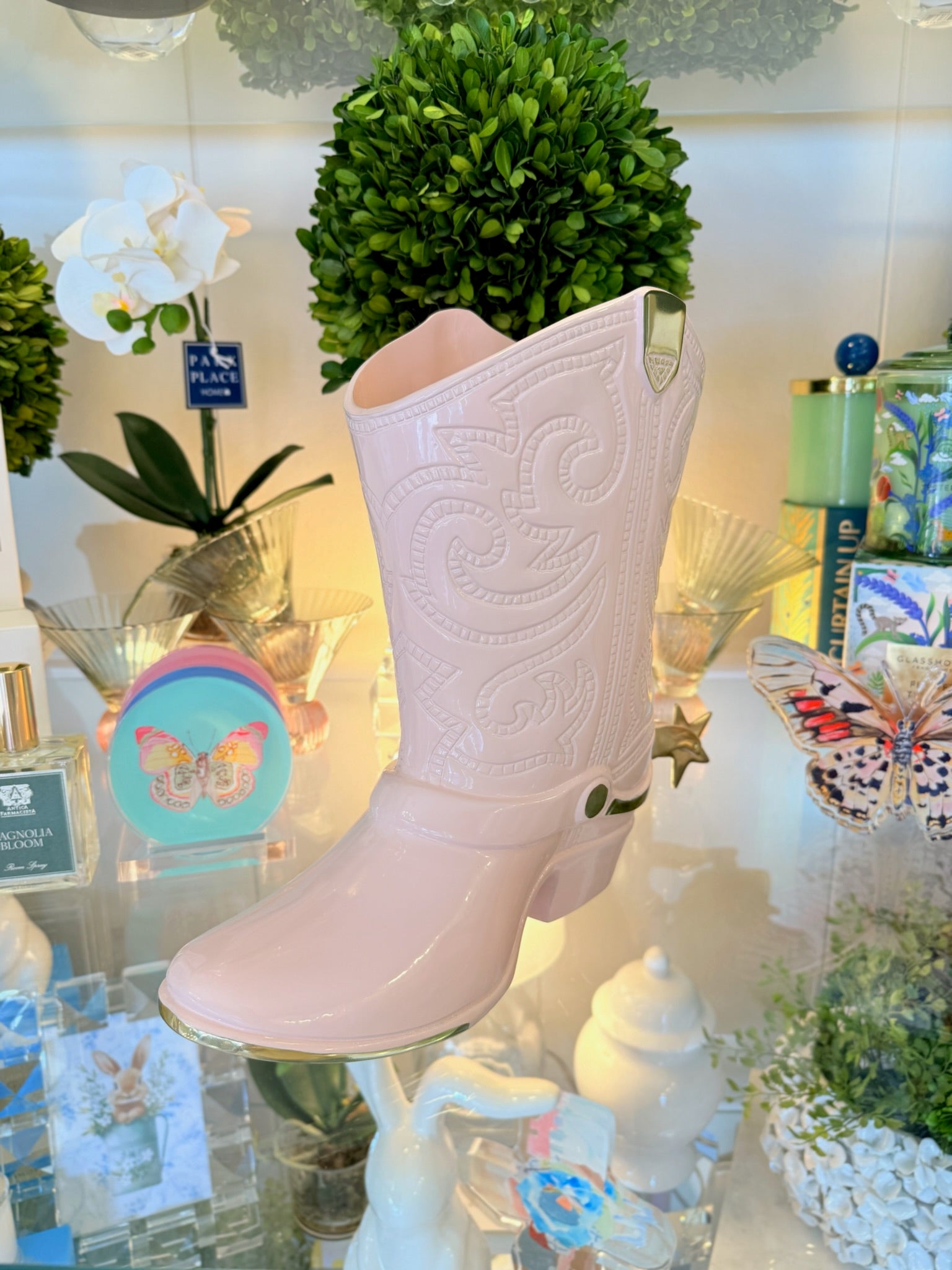 Western Cowboy Boot Wine Bucket/Vase - Camellia | Beatriz Ball