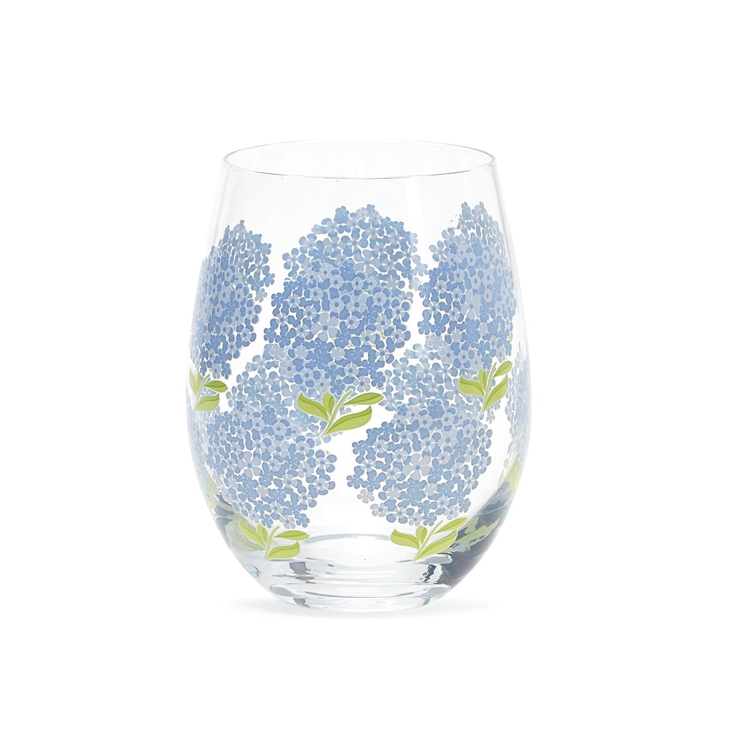 Hydrangea Stemless Wine Glass (16oz)