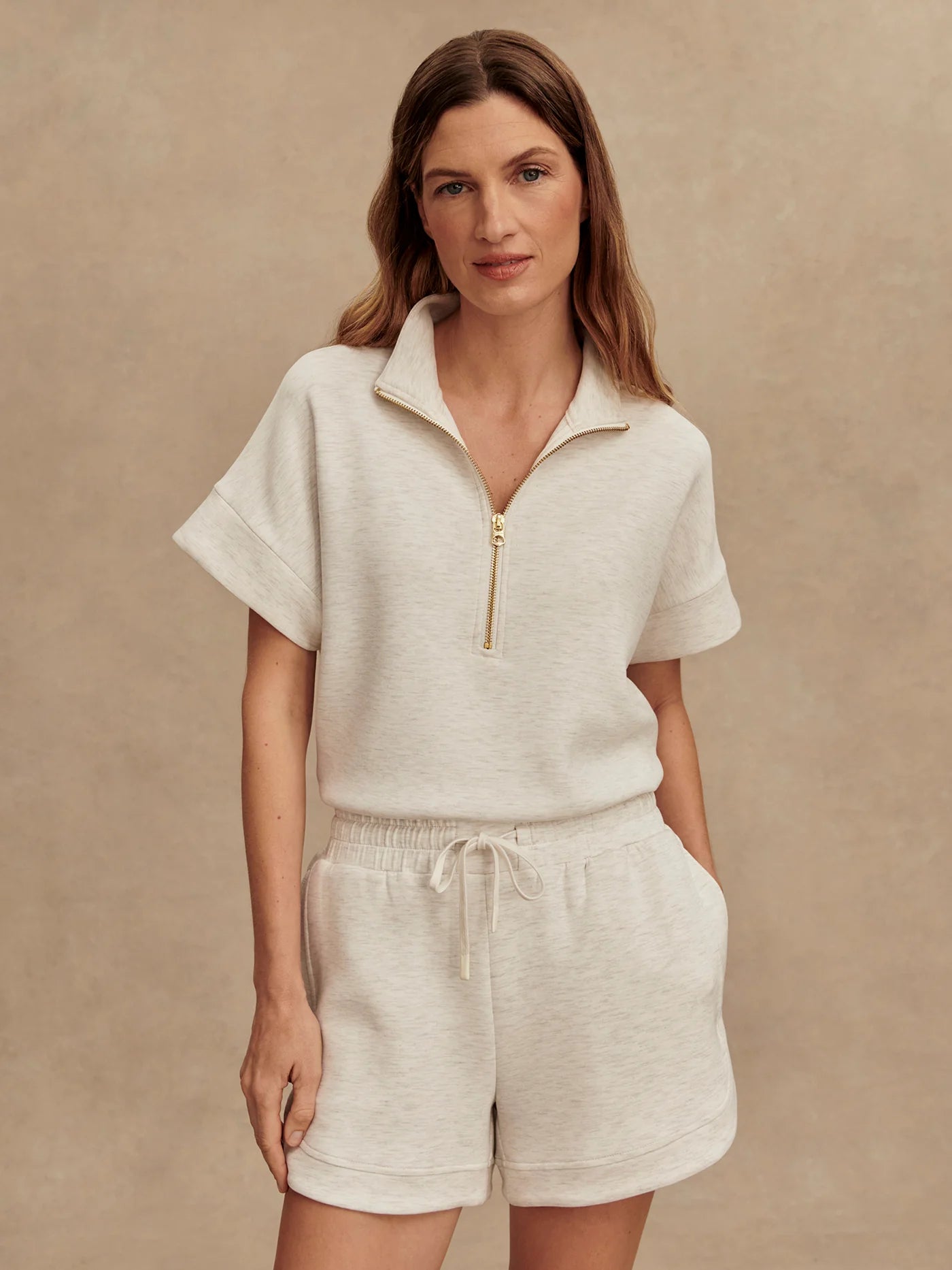 Ollie High Rise Short (3.5") - Ivory Marl | Varley