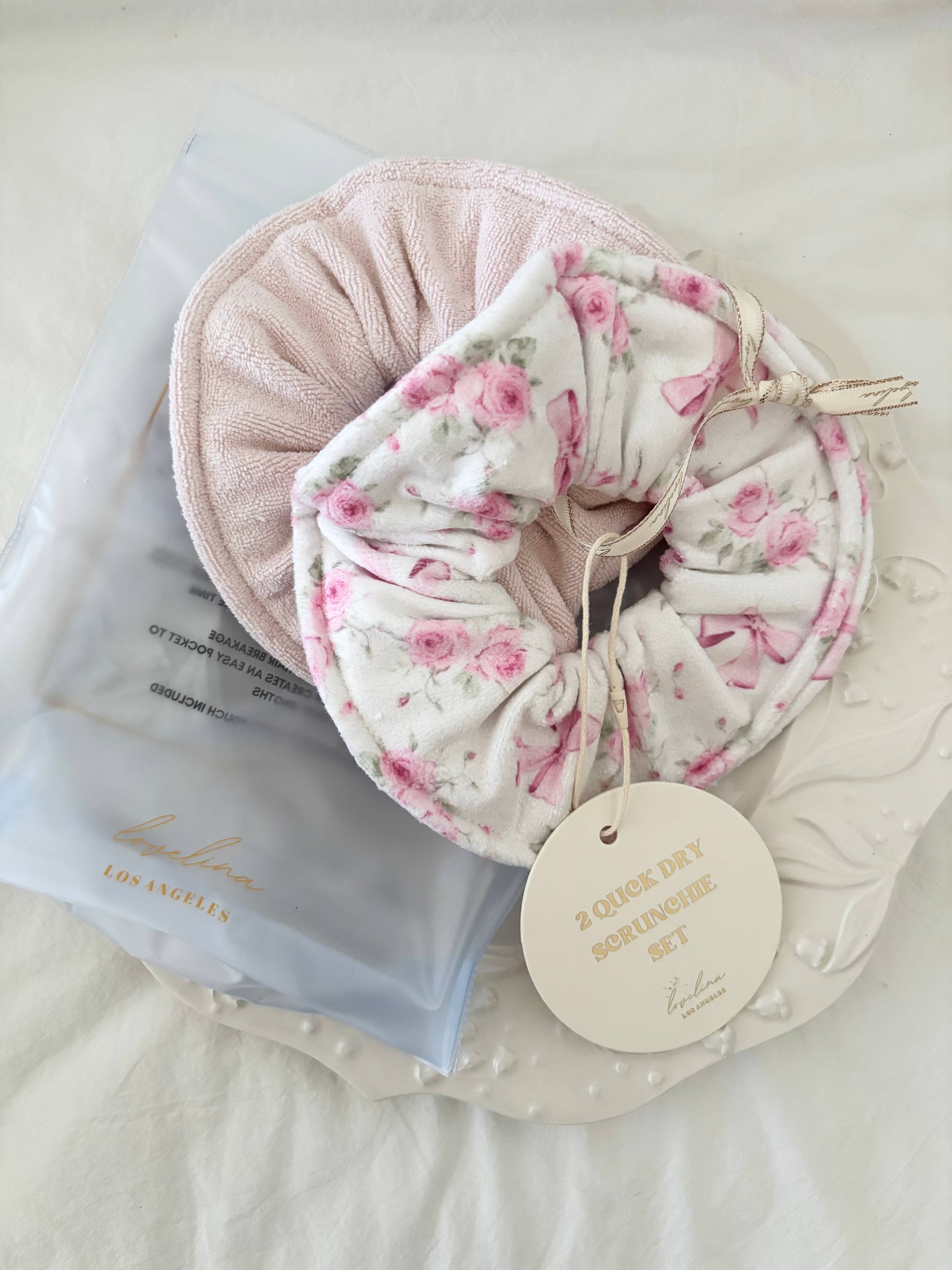 Rose Quick Dry Jumbo Hair Towel Scrunchies / Various