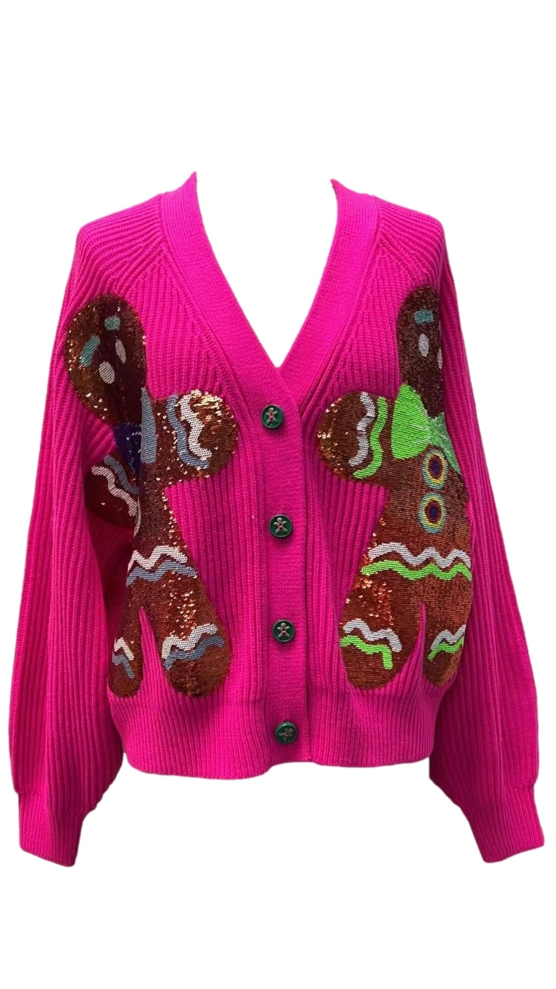 Hot Pink Gingerbread Cardigan | Queen of Sparkles