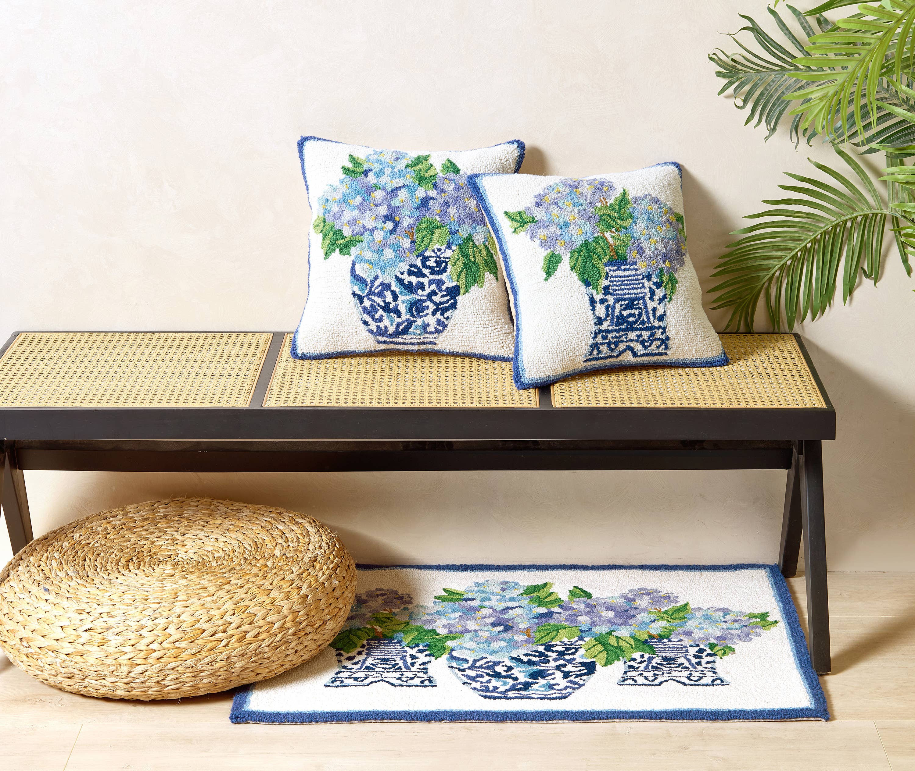 Rhapsody In Blue II Hook Pillow - Sally Eckman Roberts