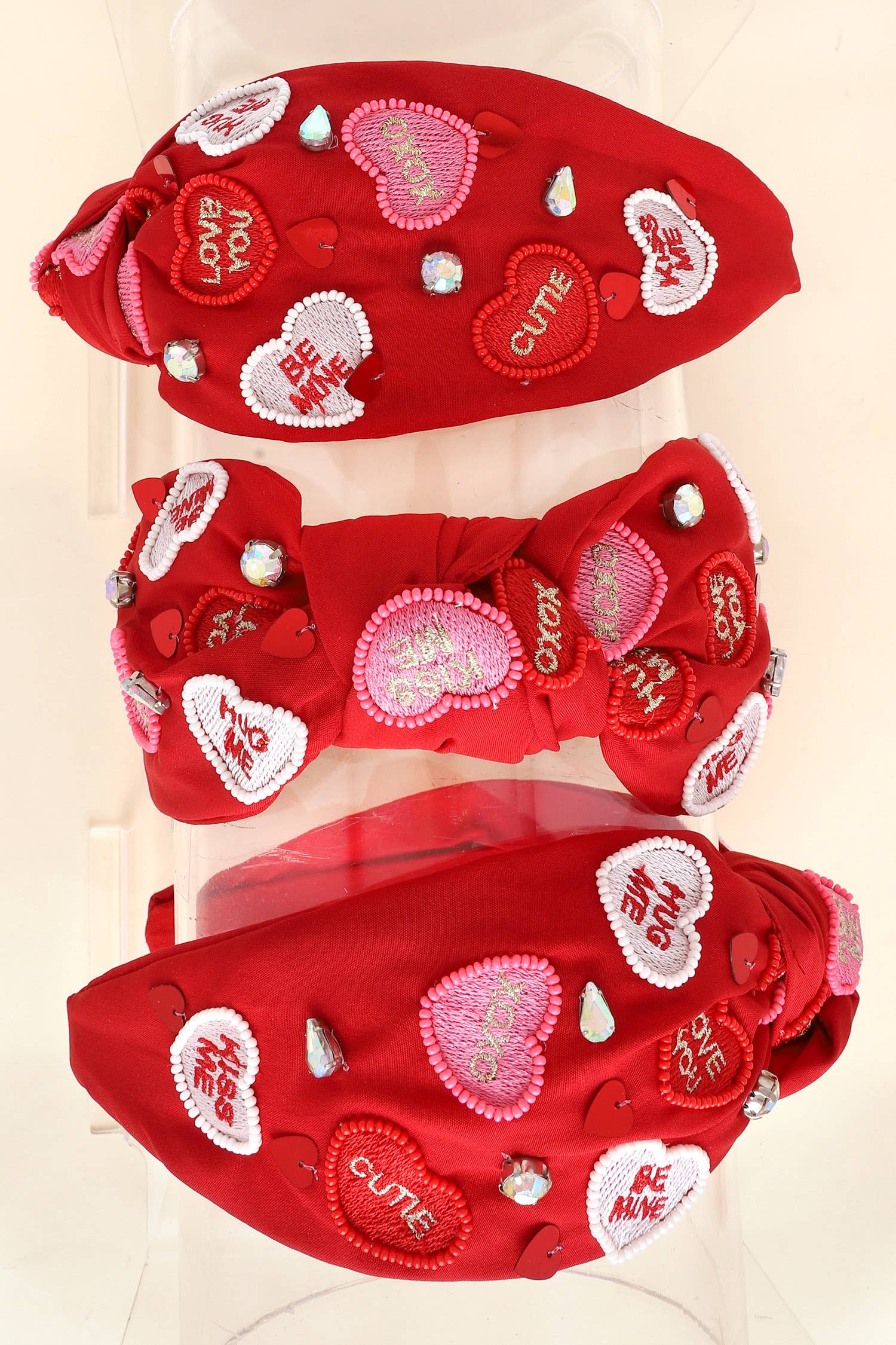 Red Valentine's Day Conversation Hearts Headband