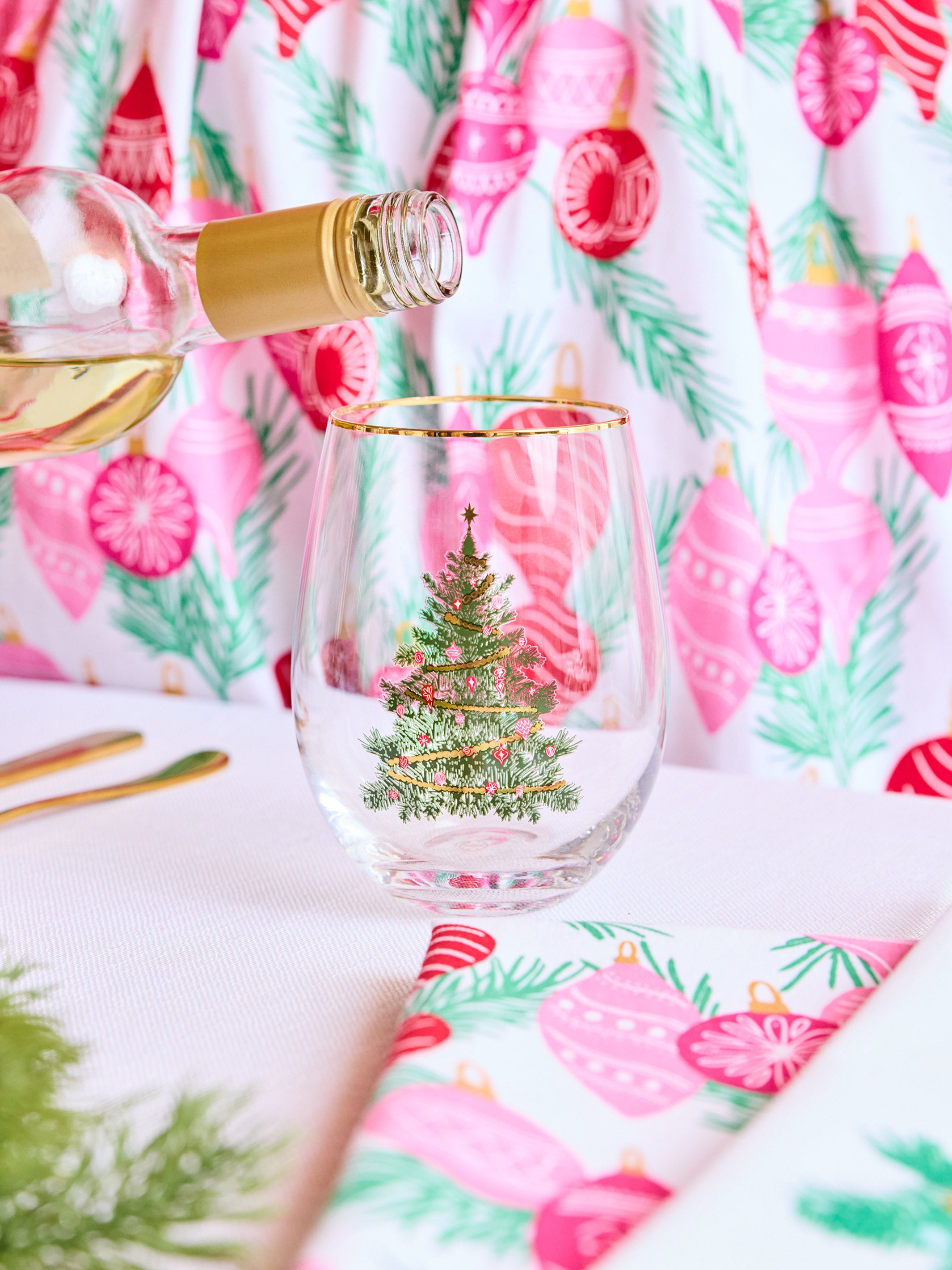Stemless Wineglass - Whimsical Tree | Mary Square