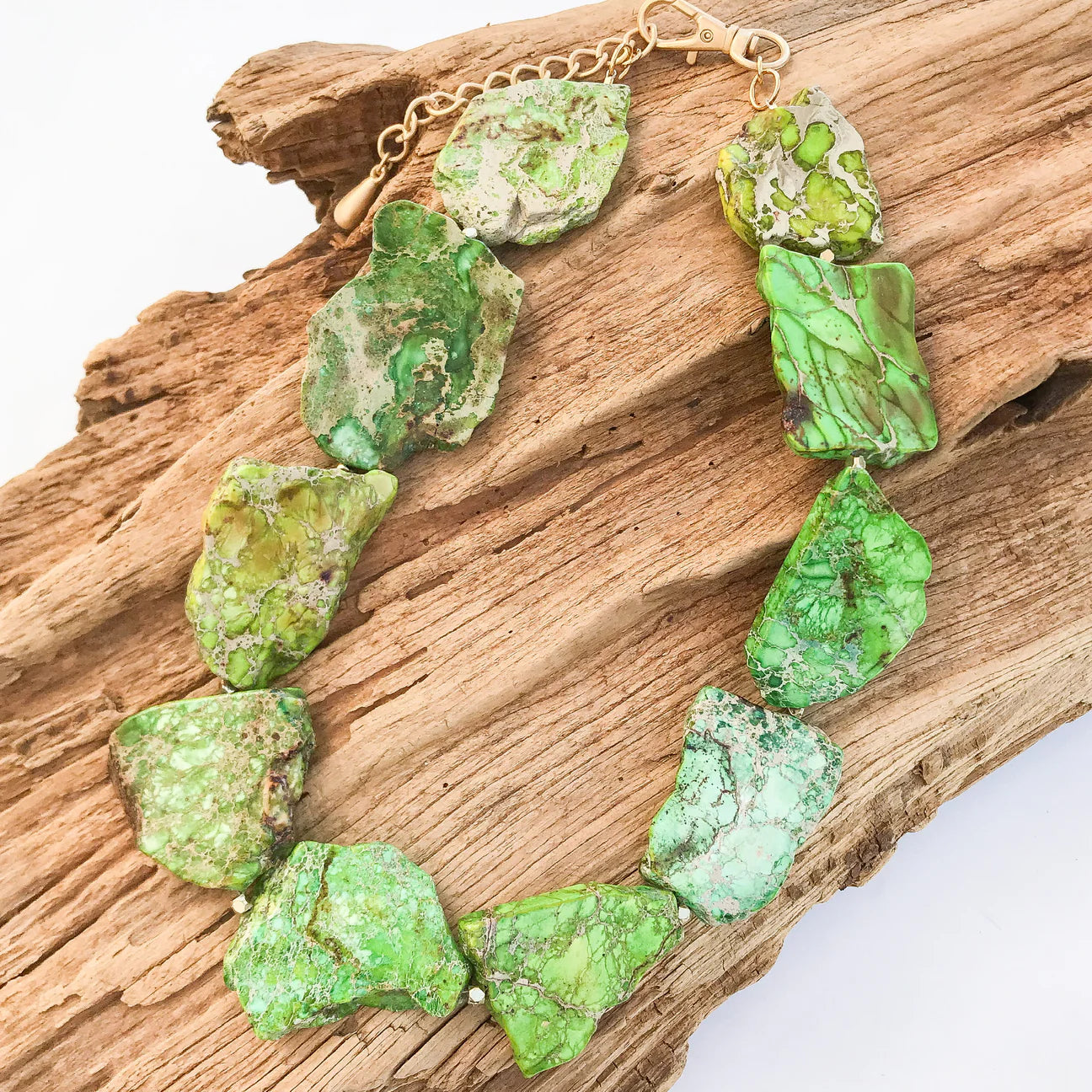 Jasper Gemstone Slab Necklace (18")