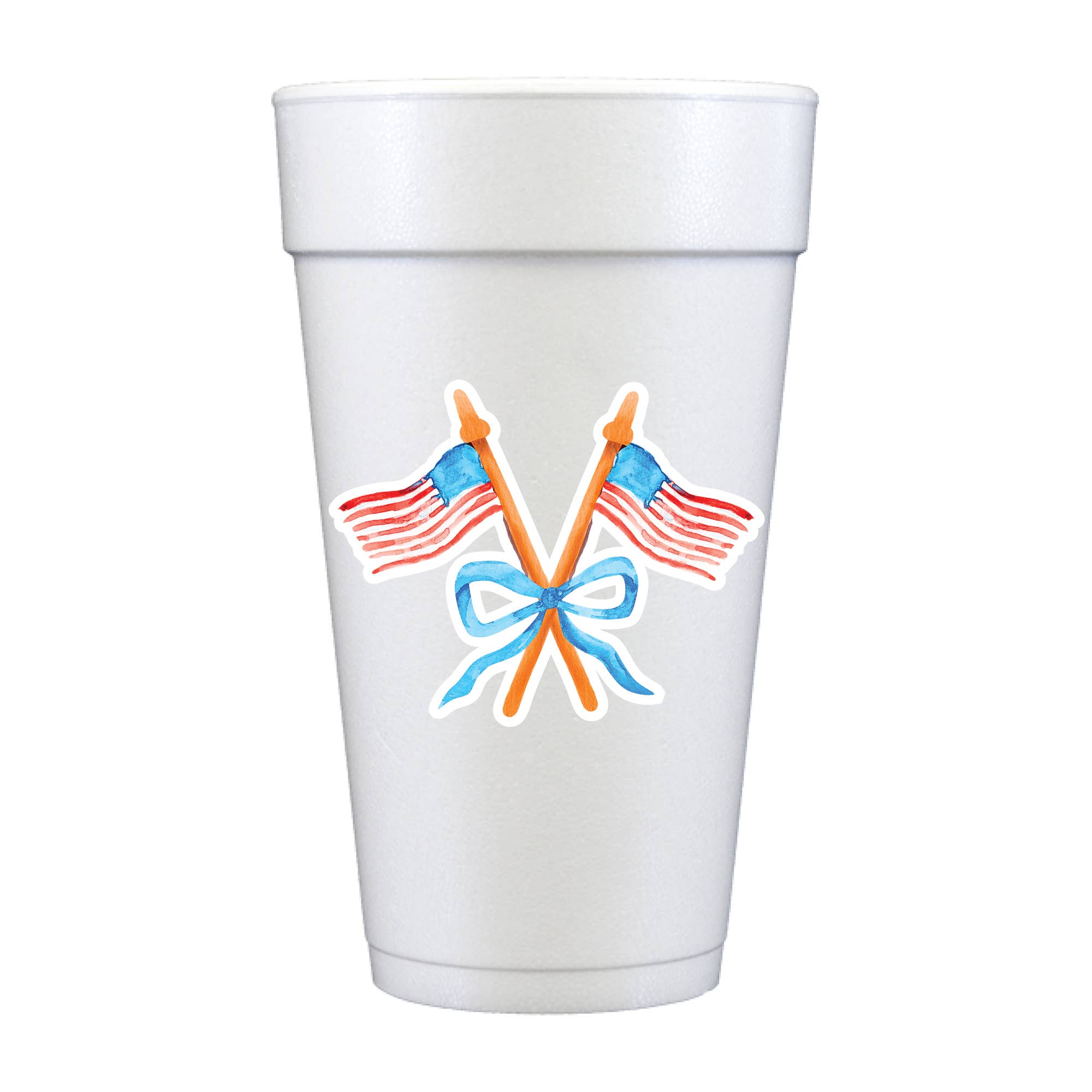 American Flag Bow Foam Cups