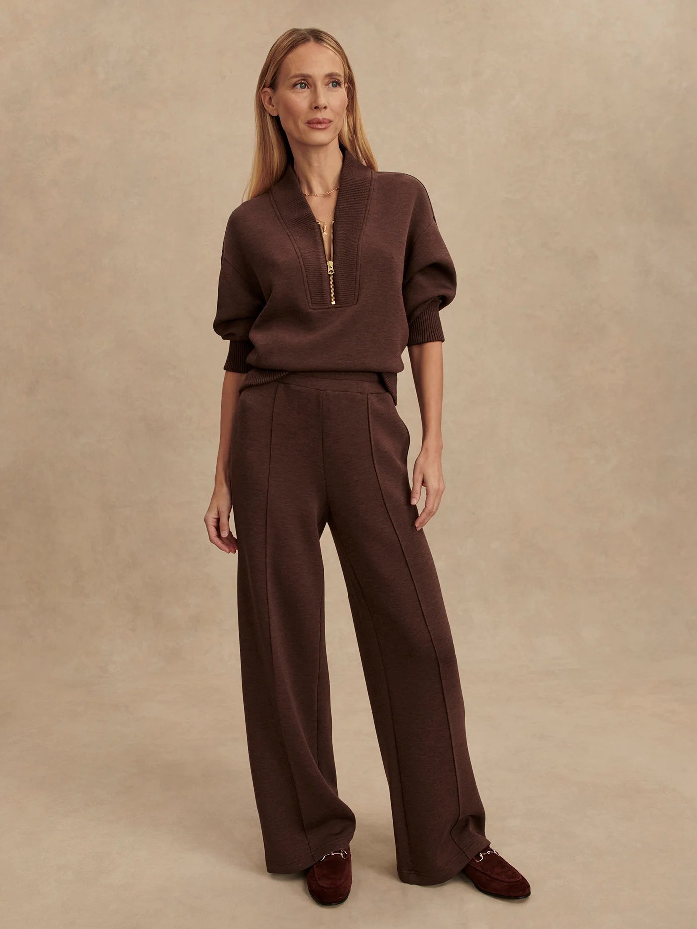 The Wide Leg Pant (30") - Coffee Bean Marl | Varley