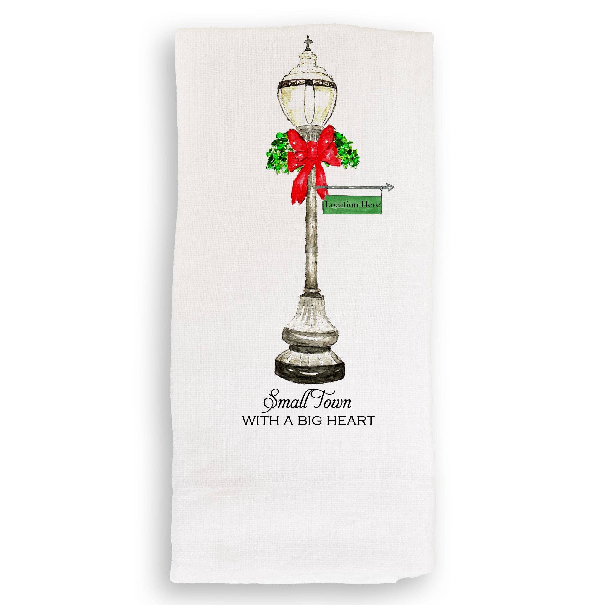 Christmas Street Light Graham, TX. Guest Towel