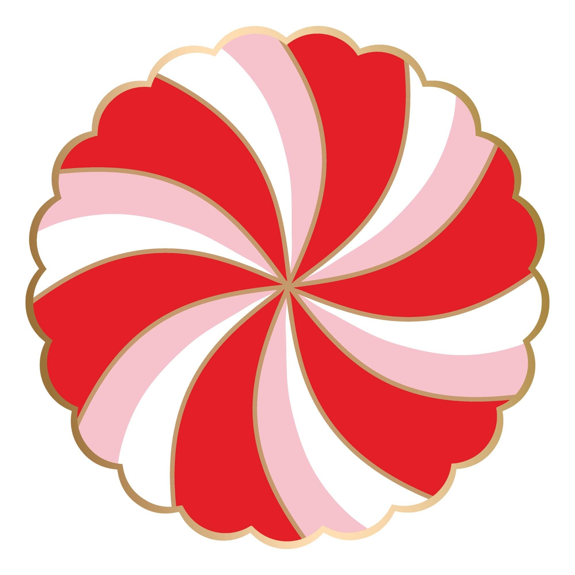 Peppermint Candy Small Scalloped Plates