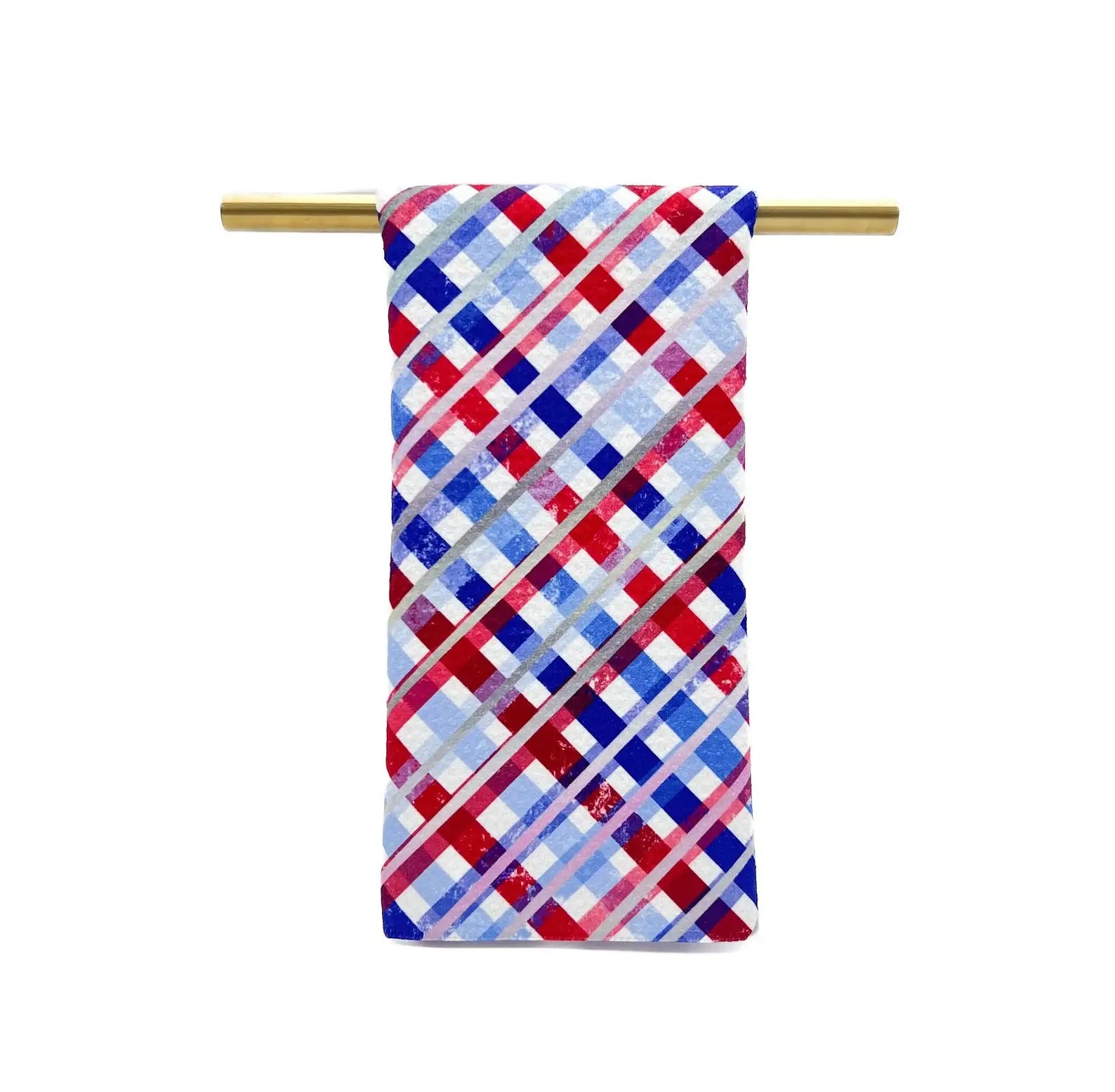 Patriotic Plaid Tea Towel