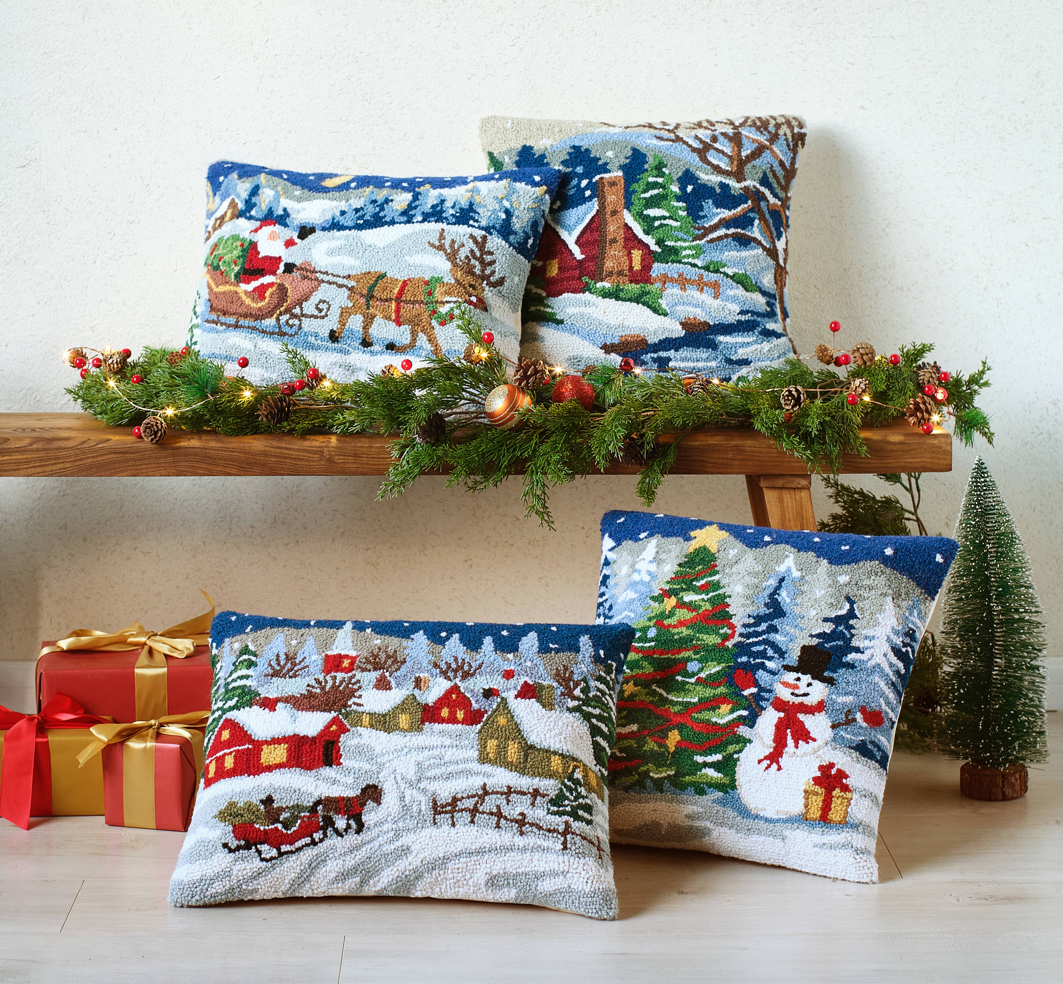 Snowy Sleigh Ride Hook Pillow