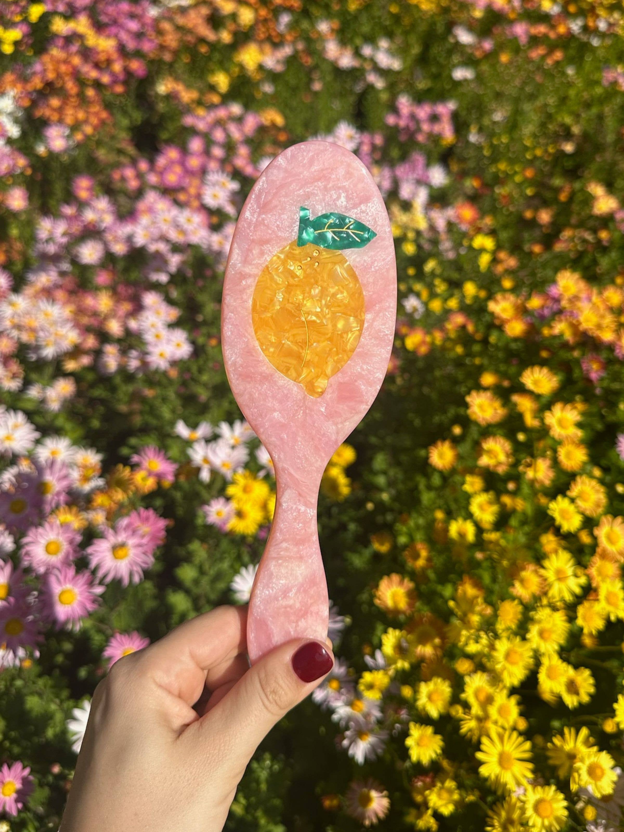 Hand-painted Lemon Amazing Hair Day Brush