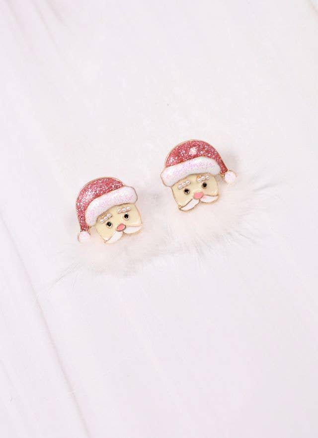 Fuzzy Santa Earrings