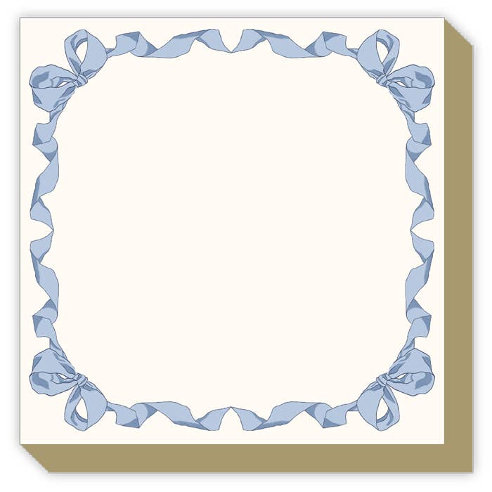 French Blue Ribbon and Bow Border - Luxe Notepad  - Rosannebeck X Caitlin Wilson