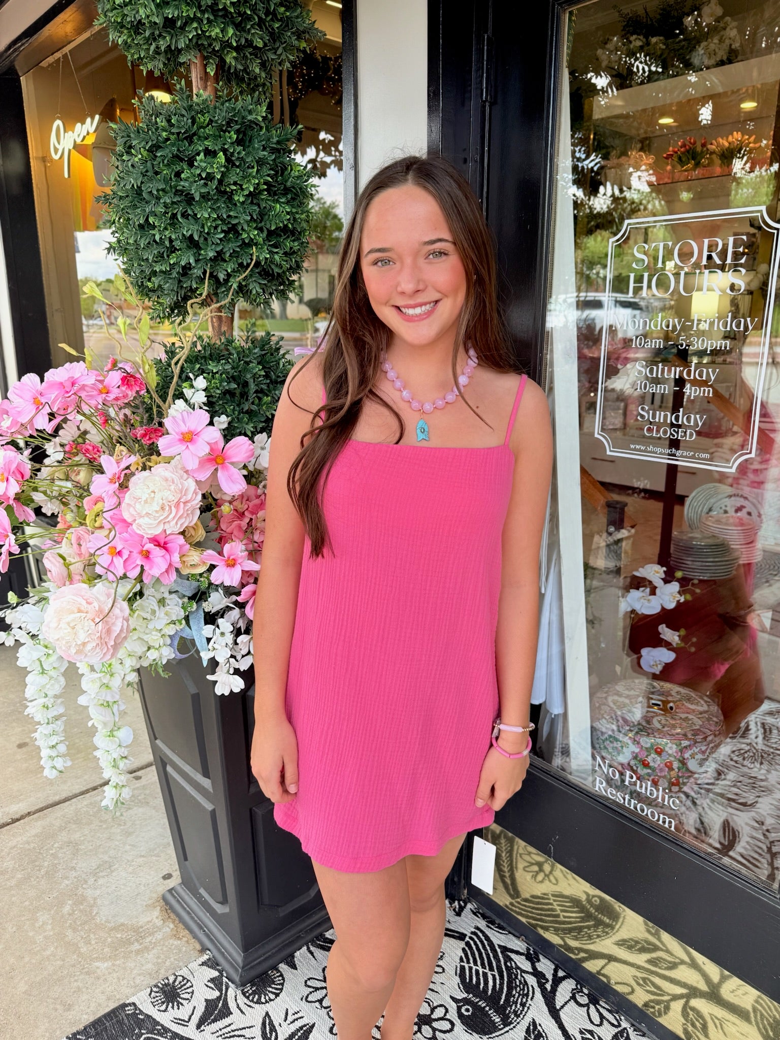 Fallon Mini Dress - Strawberry Pink Gauze | Show Me Your MUMU