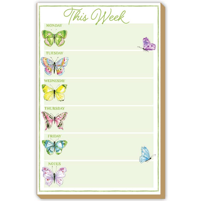 This Week Colorful Butterflies - Luxe Large Notepad