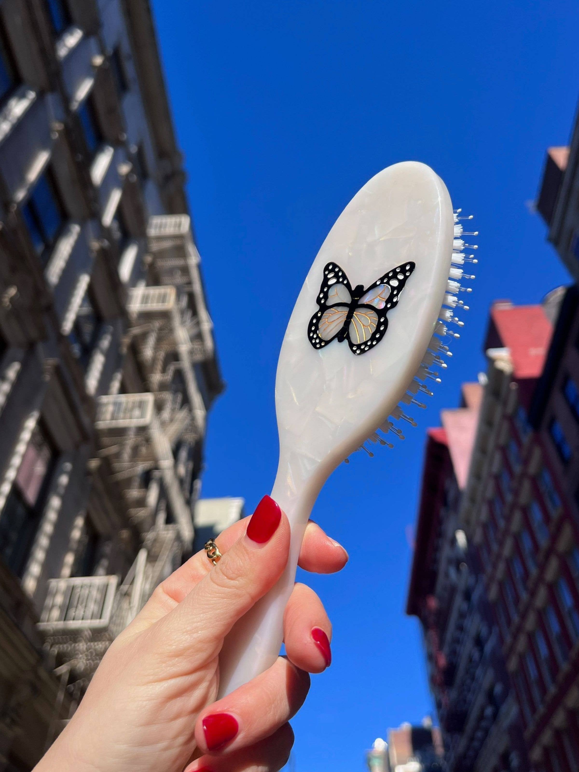 Hand-painted Butterfly Acetate Hair Brush