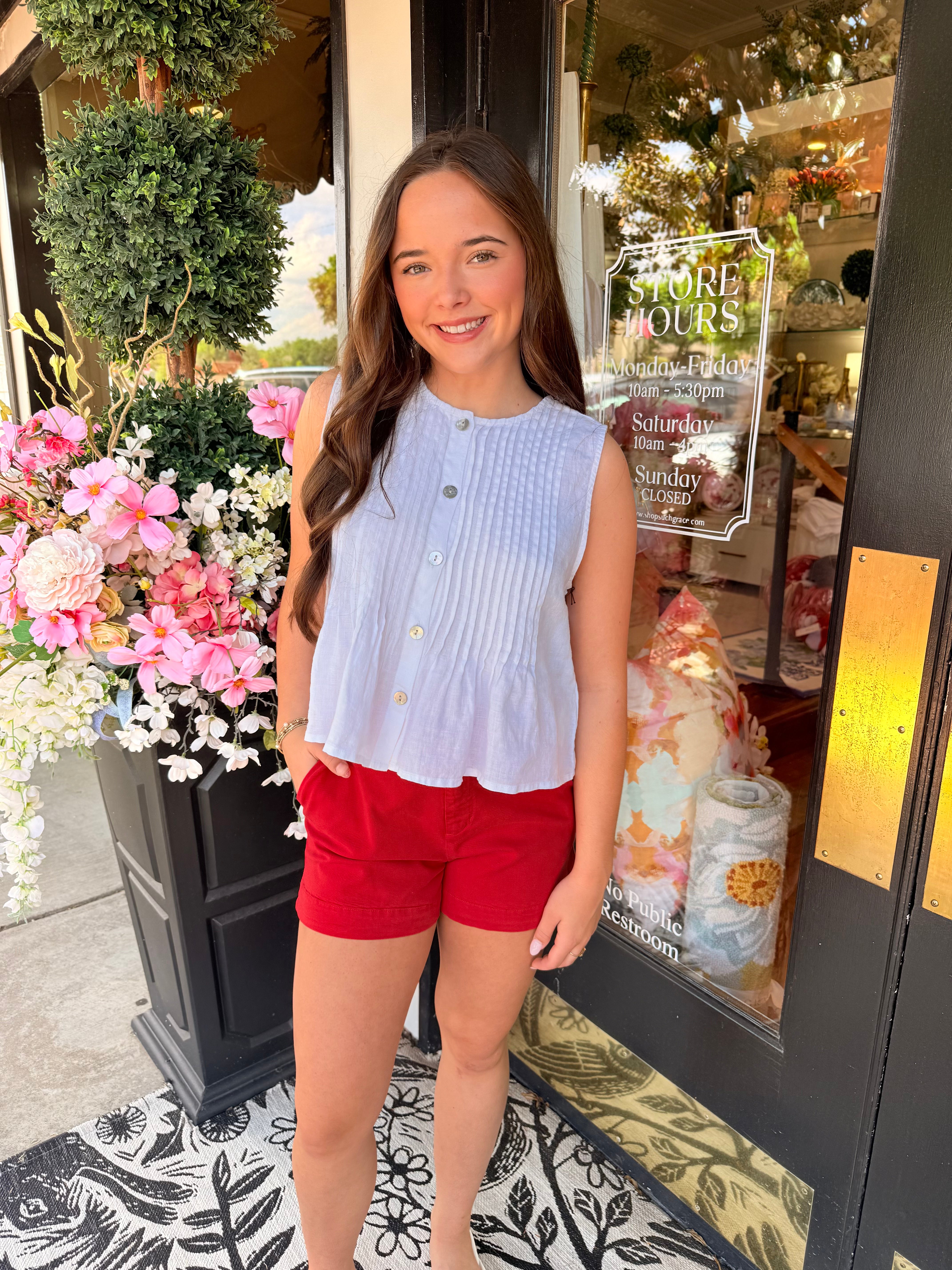 Sleeveless Pintuck Top - White | Bella Dahl