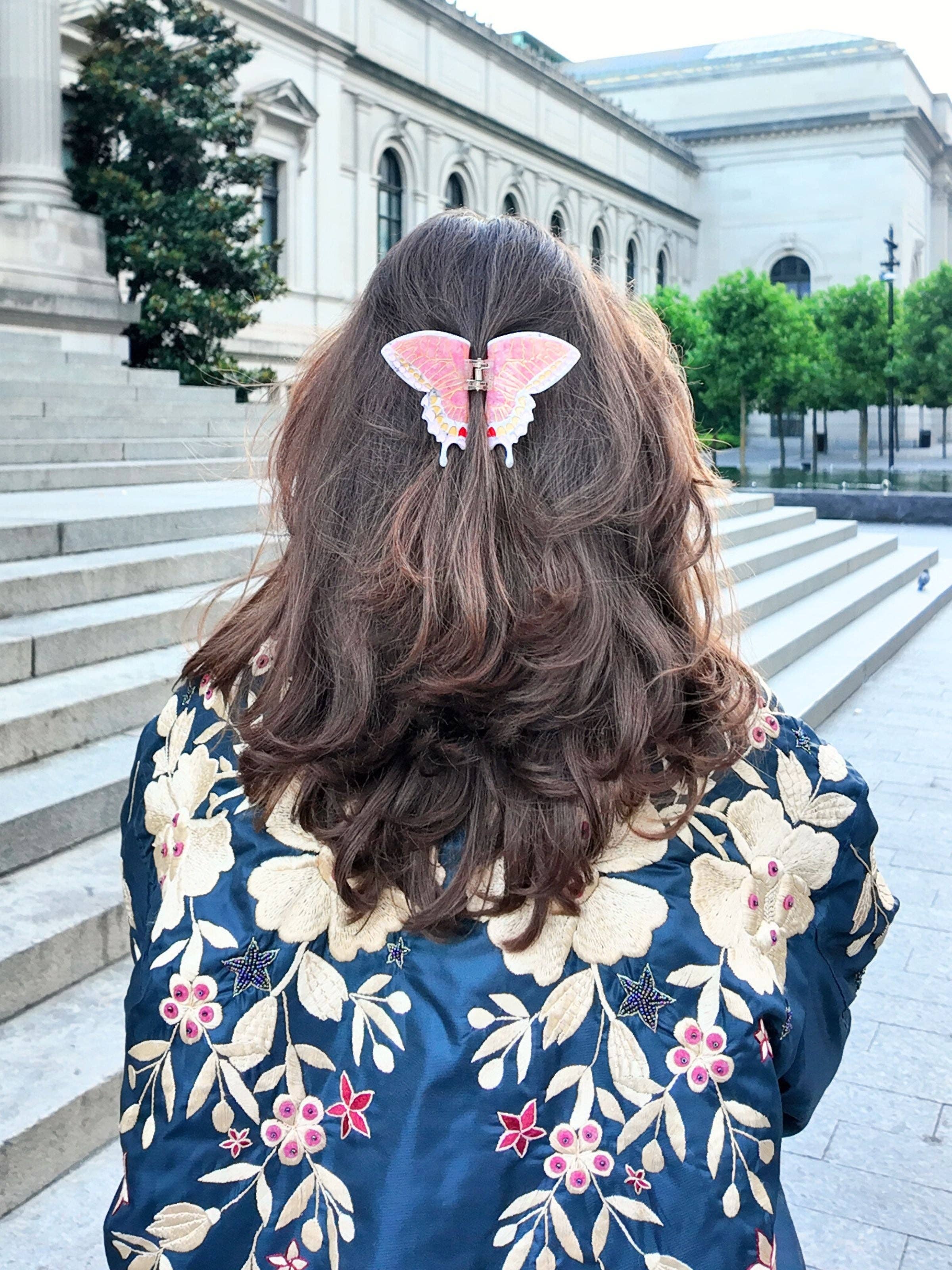 Hand-painted Swallowtail Butterfly Claw Hair Clip | Solar Eclipse