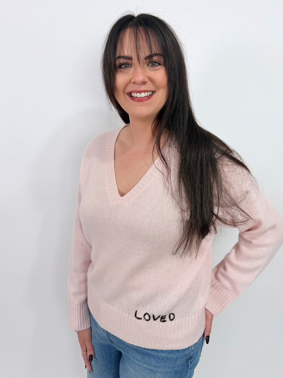 Saturday Cashmere Sweater - Hardly Pink | Kerri Rosenthal
