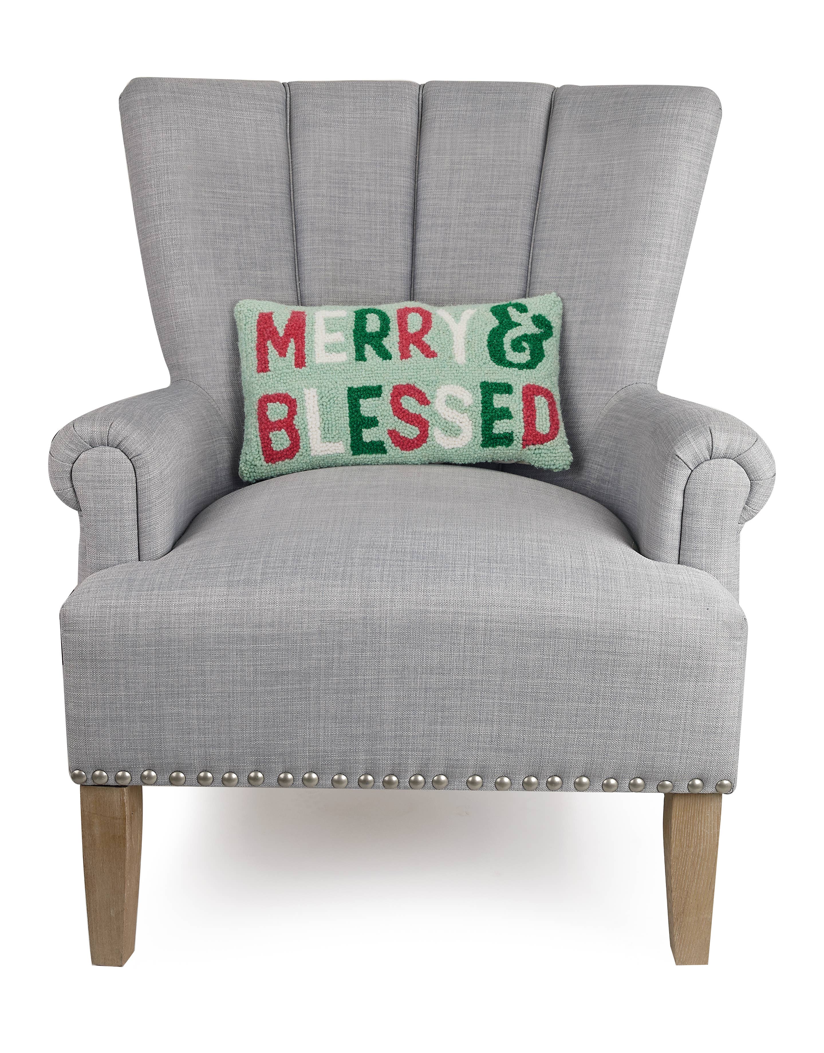 Merry And Blessed Hook Pillow