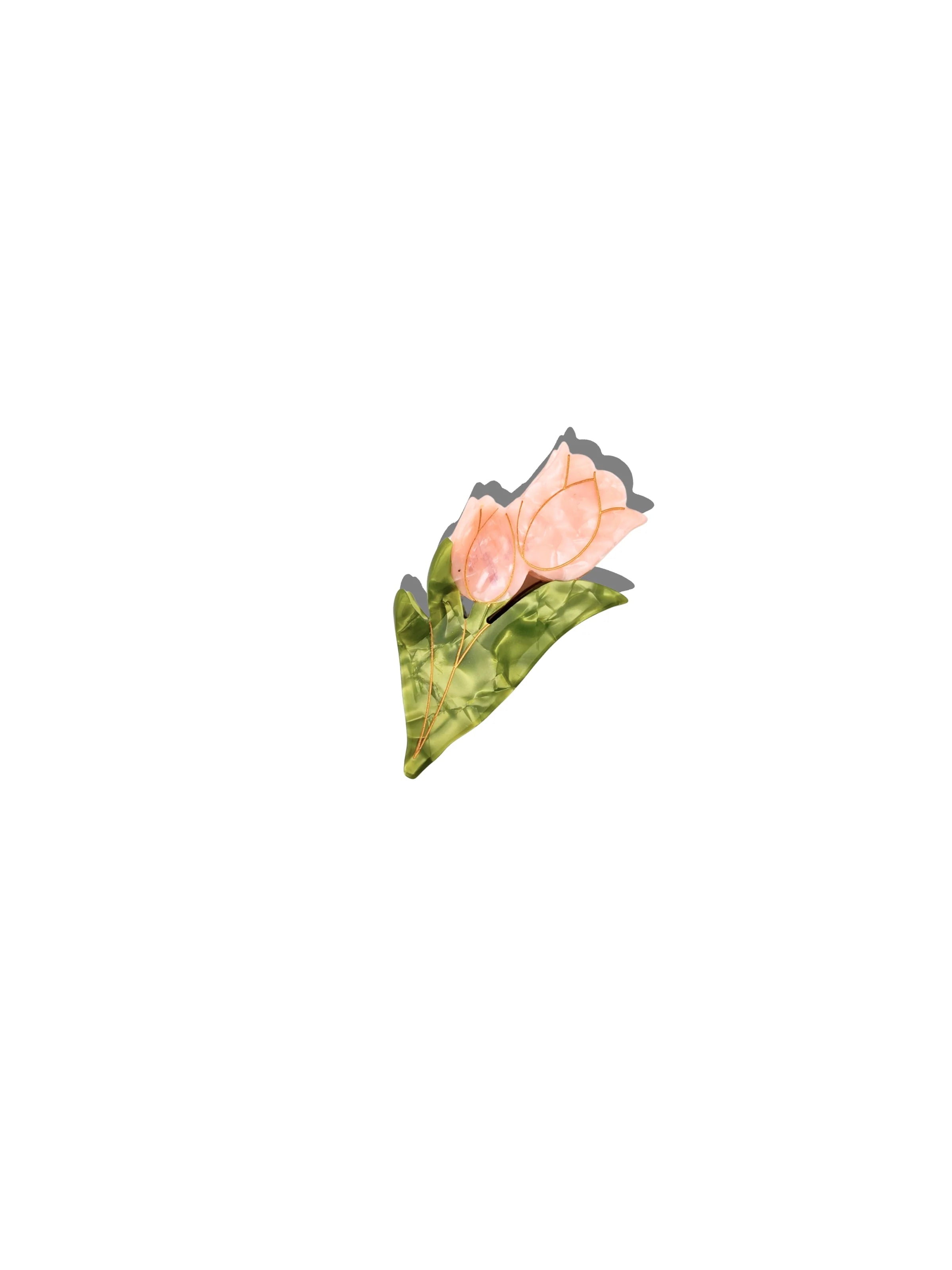 Hand-painted Vintage Tulips Claw Hair Clip | Solar Eclipse