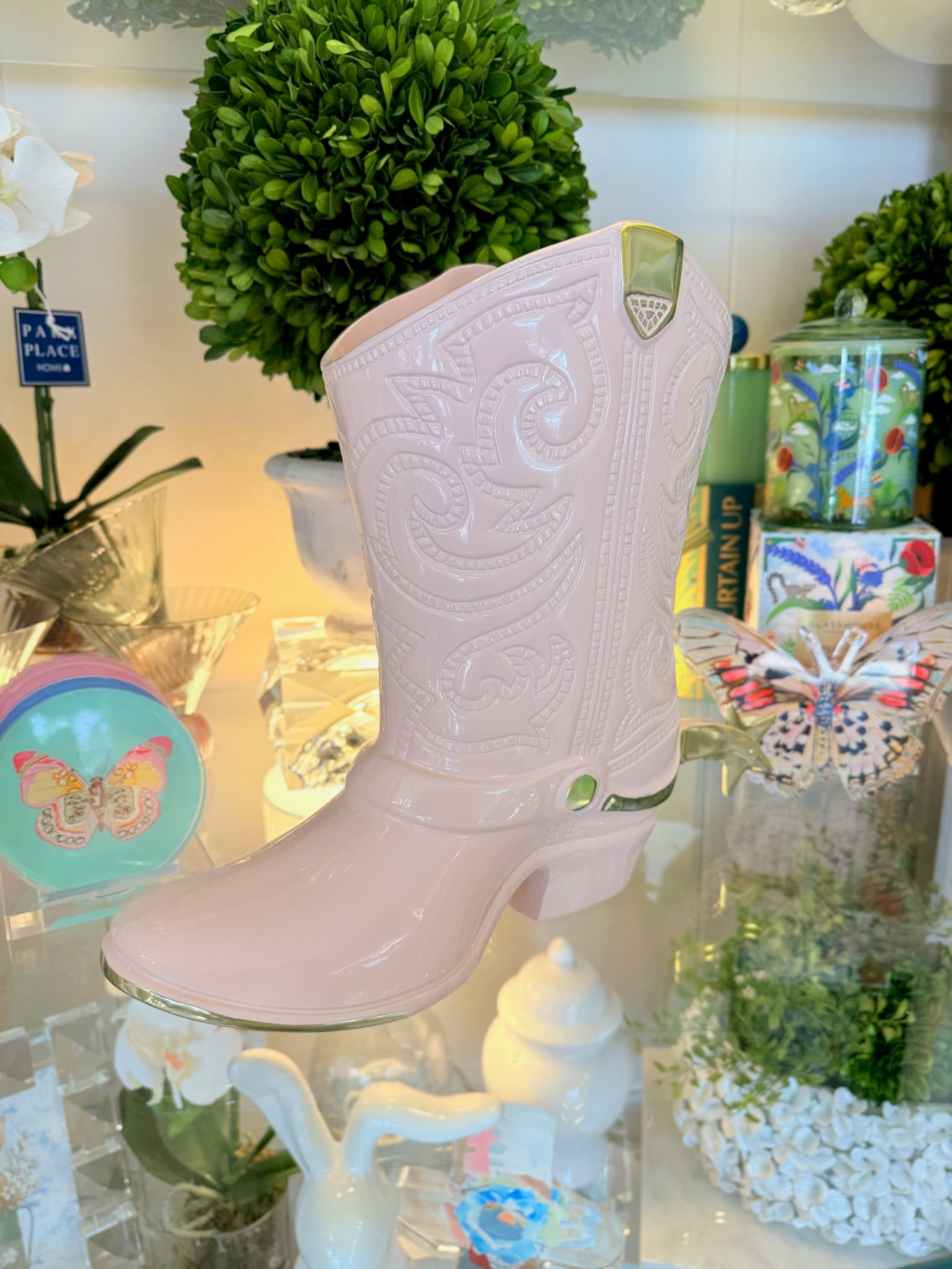 Western Cowboy Boot Wine Bucket/Vase - Camellia | Beatriz Ball