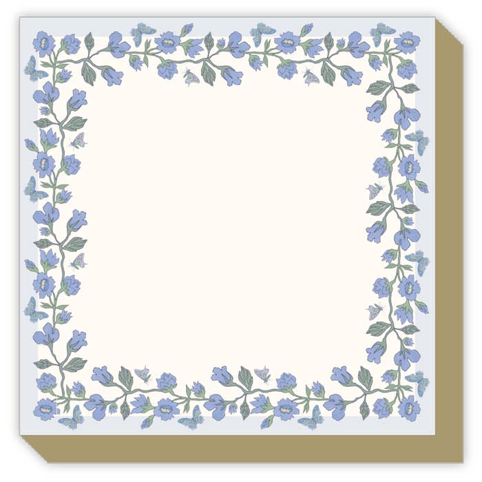 French Blue Floral Vine Border - Luxe Notepad  - Rosannebeck X Caitlin Wilson