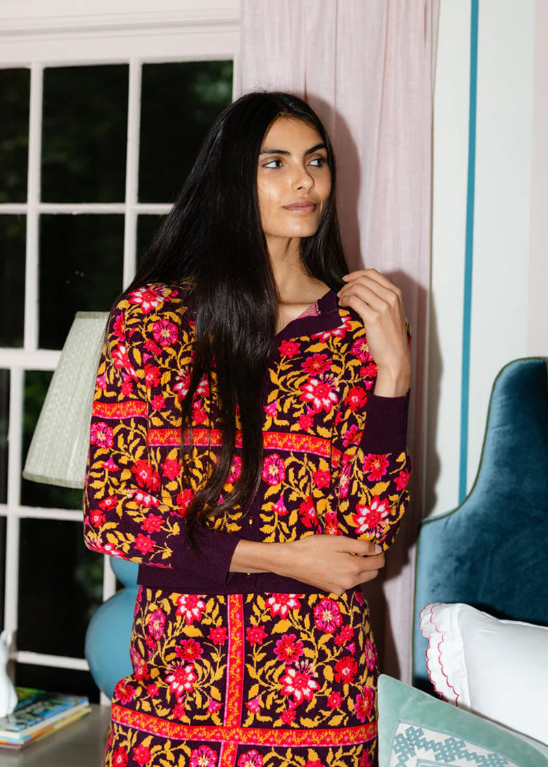 Meredith Cardigan - Golden Floral | Alden Adair