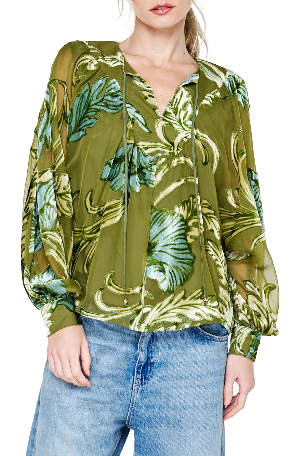 Cindy Velvet Burnout Top | Ciebon