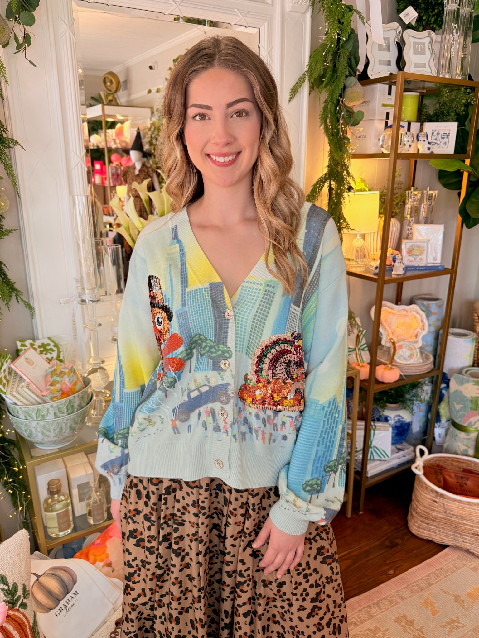 Multi Thanksgiving Parade Button Up Cardigan | Queen of Sparkles