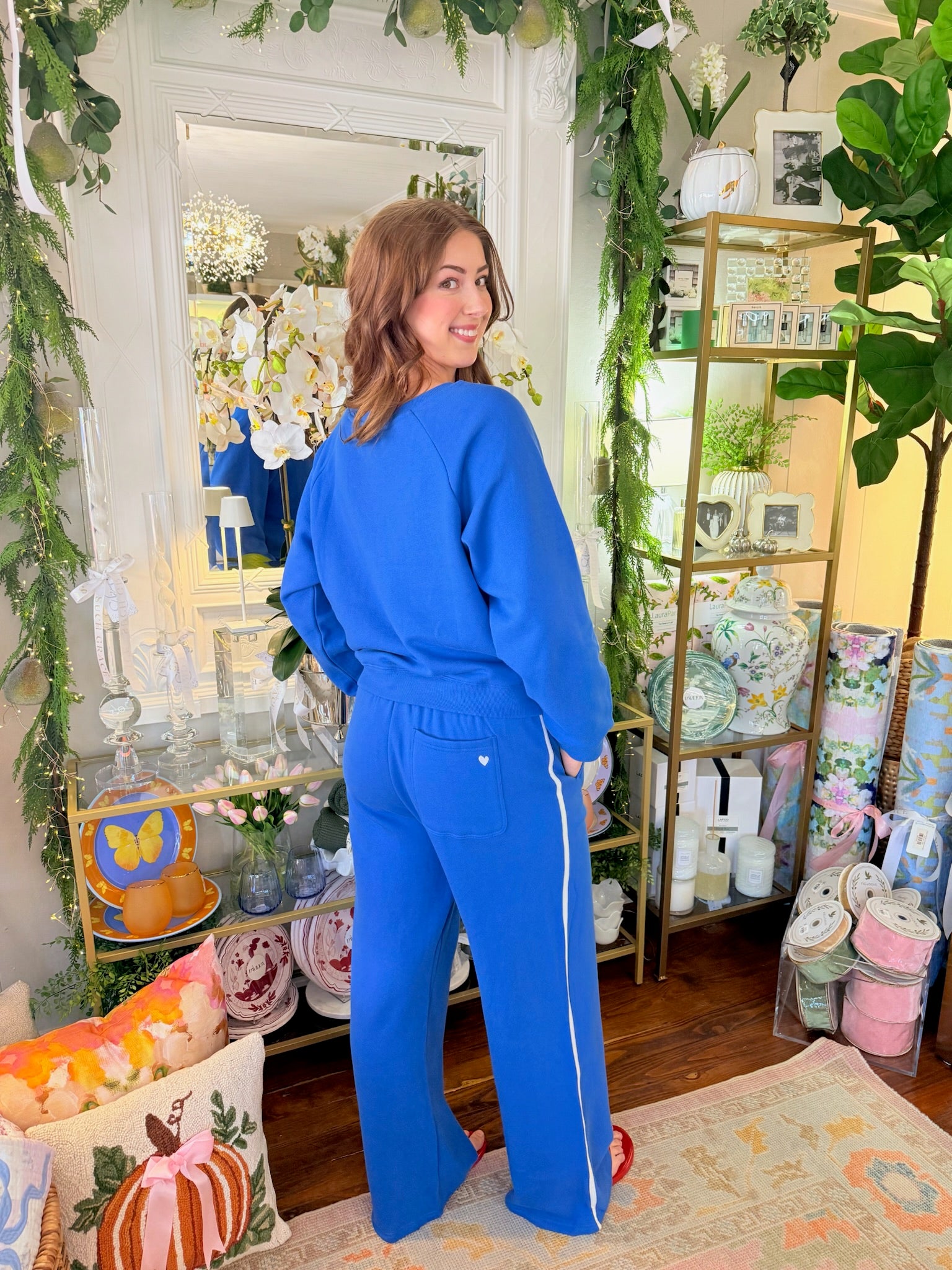 Weekend Palazzo Sweatpants - Electric Blue | Kerri Rosenthal