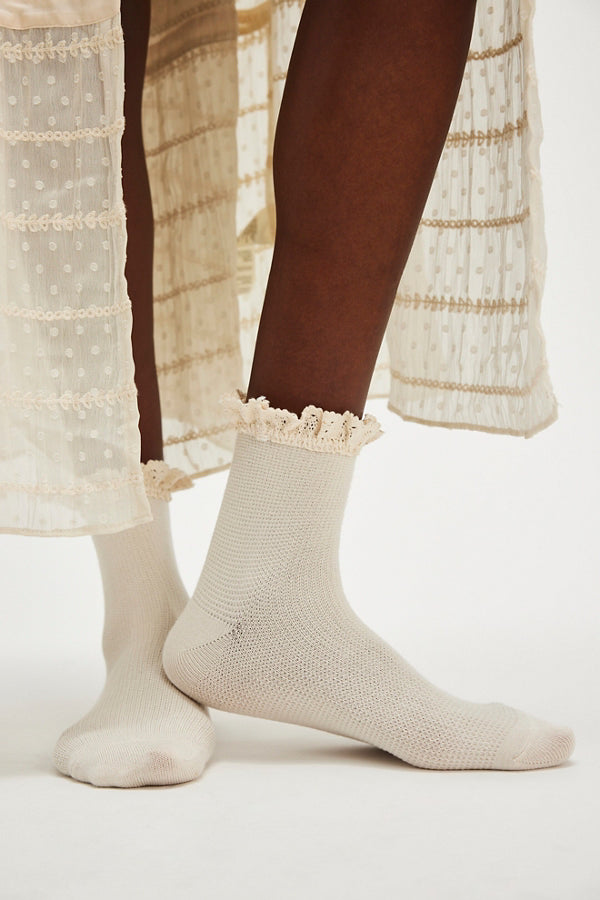 Beloved Waffle Knit Ankle Socks | Free People