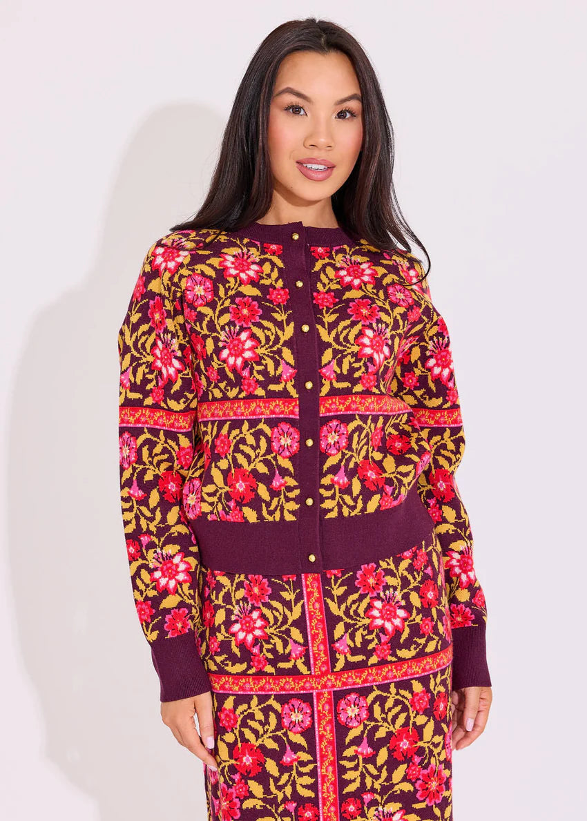 Meredith Cardigan - Golden Floral | Alden Adair
