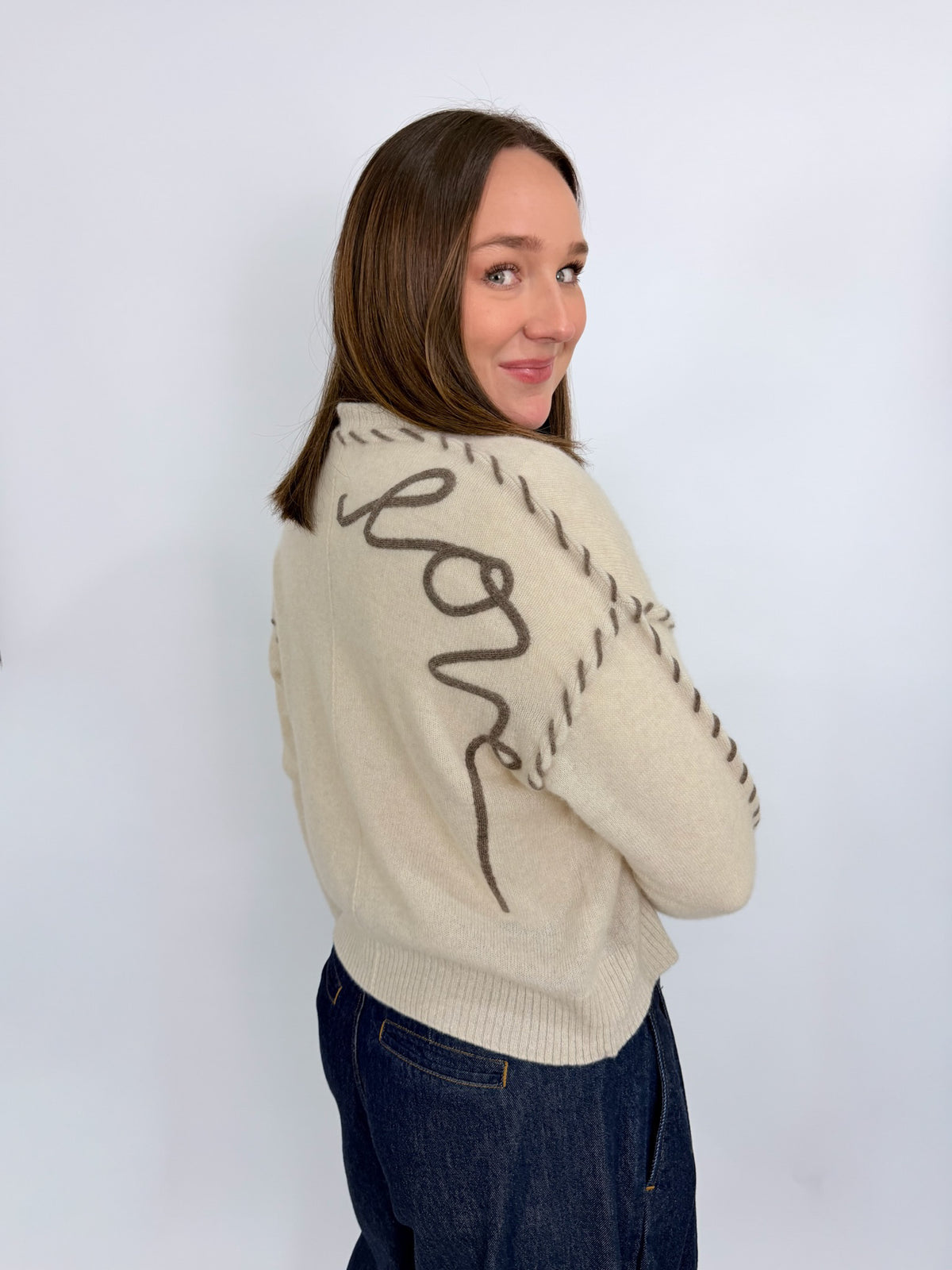 Sienna Cashmere Cardigan - Natural | Kerri Rosenthal