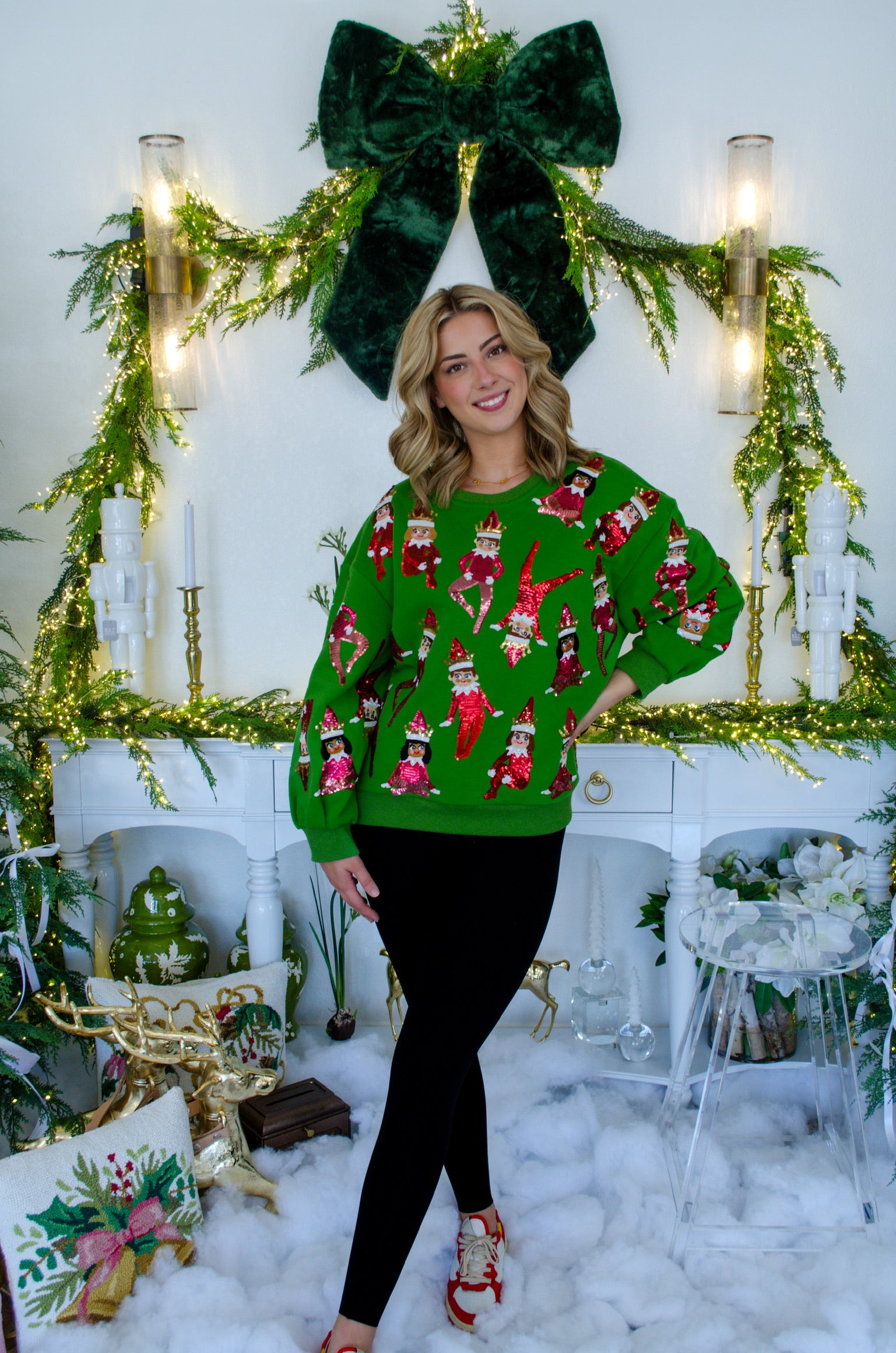 Green Elf On The Shelf Sweatshirt | Queen of Sparkles