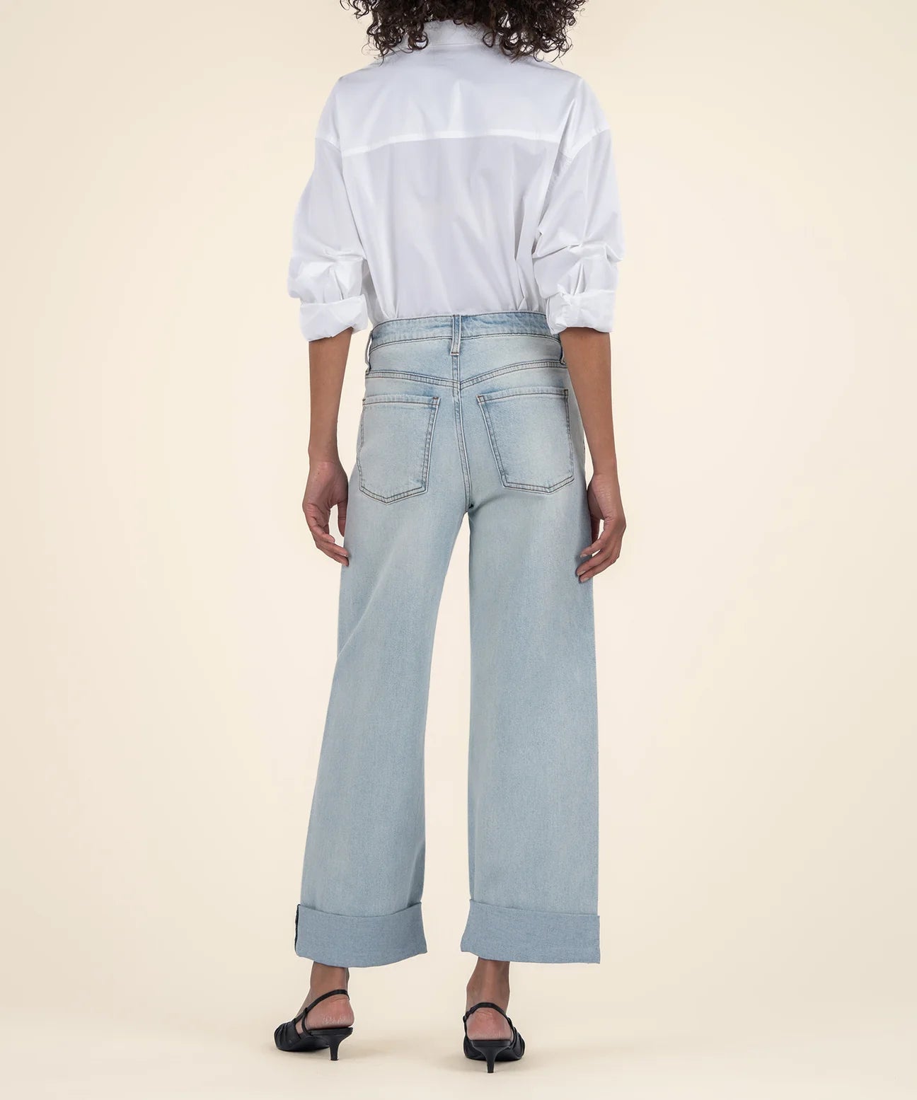 Gwen High Rise Wide Leg Roll Up Jean | Kut From The Kloth
