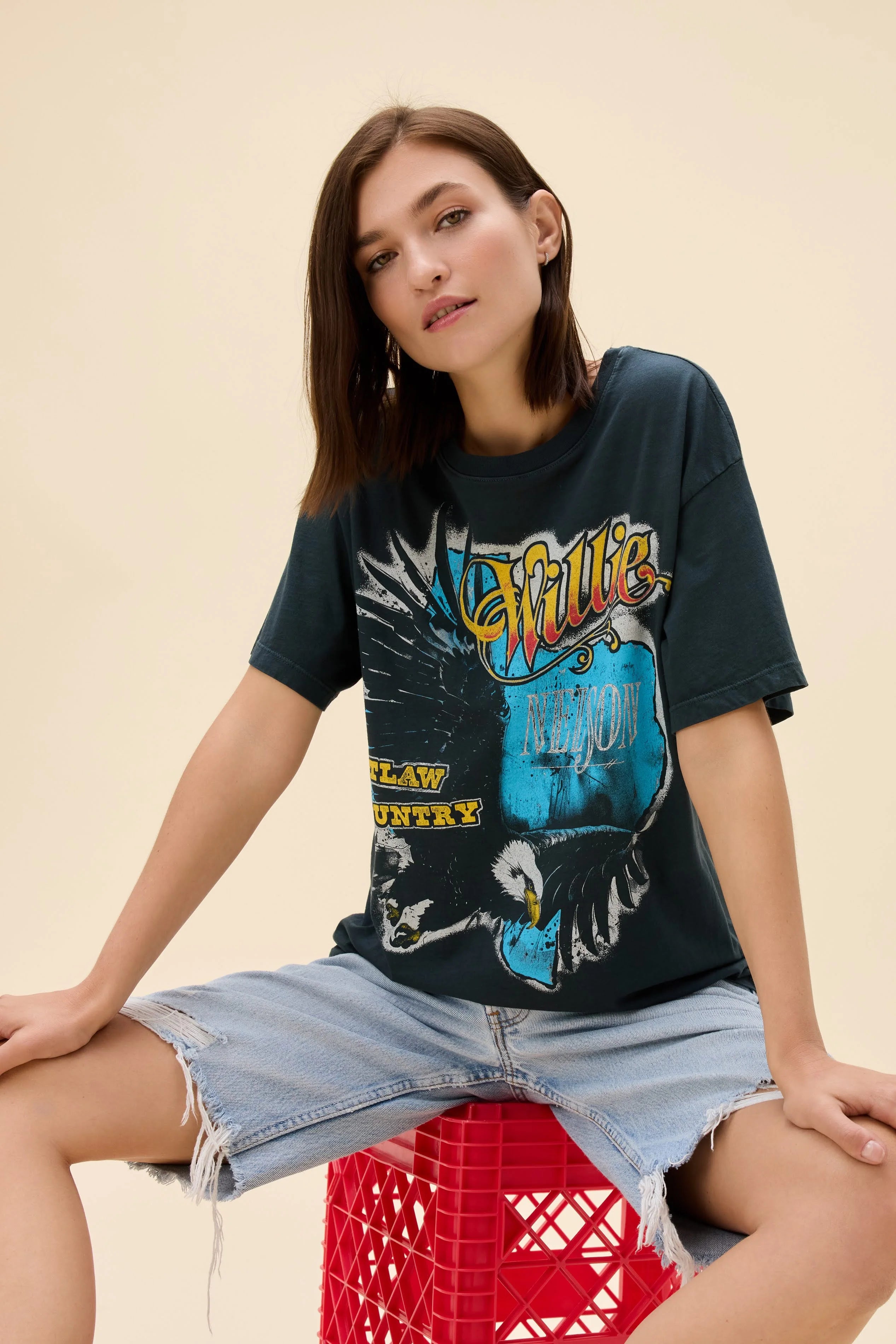 Willie Nelson Outlaw Country Boyfriend Tee | Daydreamer